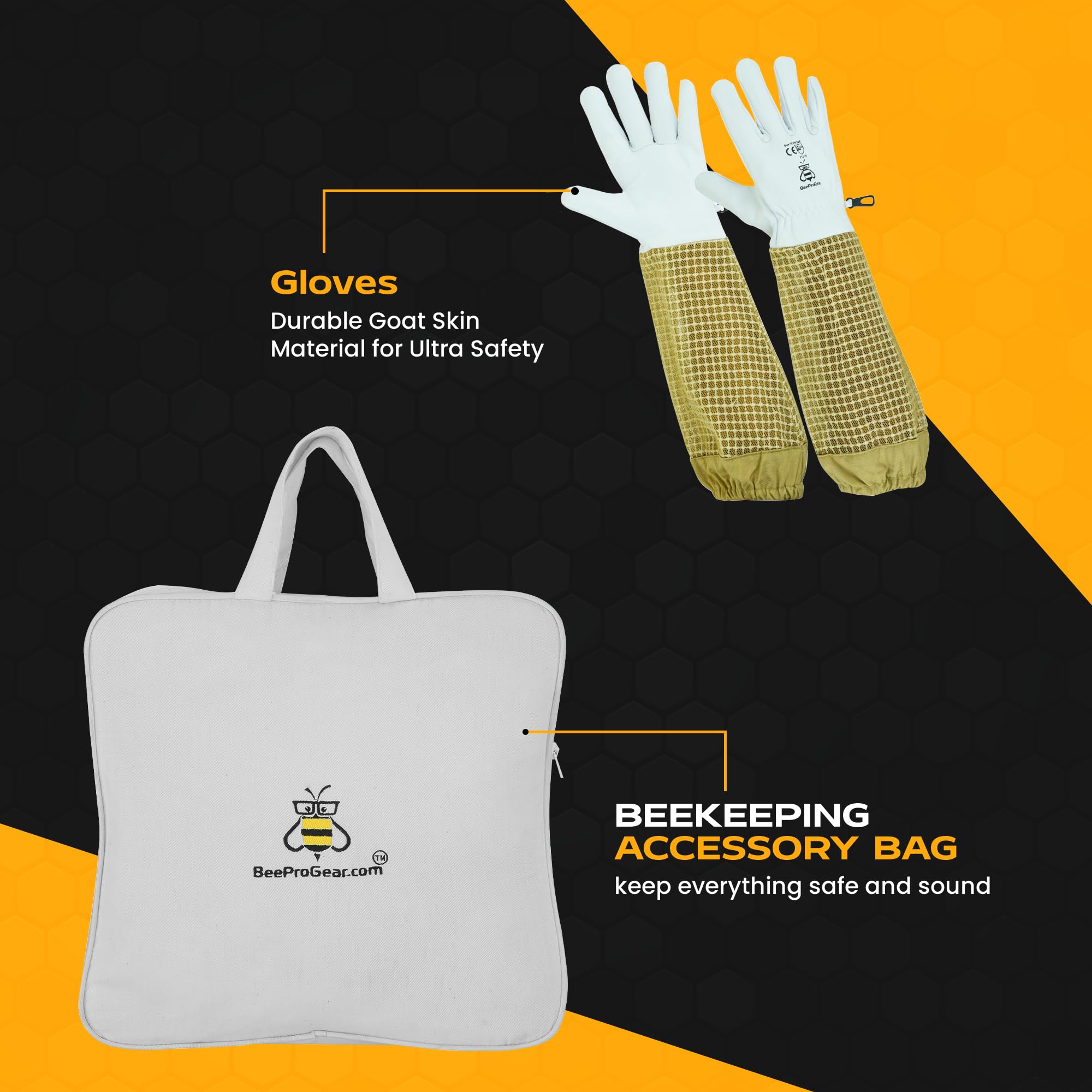 BeeProGear 3-Layer Ultra Ventilated Mesh Beekeeping Suit with Round Veil - Sting-Proof Beekeeping Jacket & Pants Set with Leather Gloves & Storage Bag (Medium Brown) | Professional Beekeeping Gear for Men & Women | Ideal for Honey Harvesting, Hive Inspection & Apiary Work