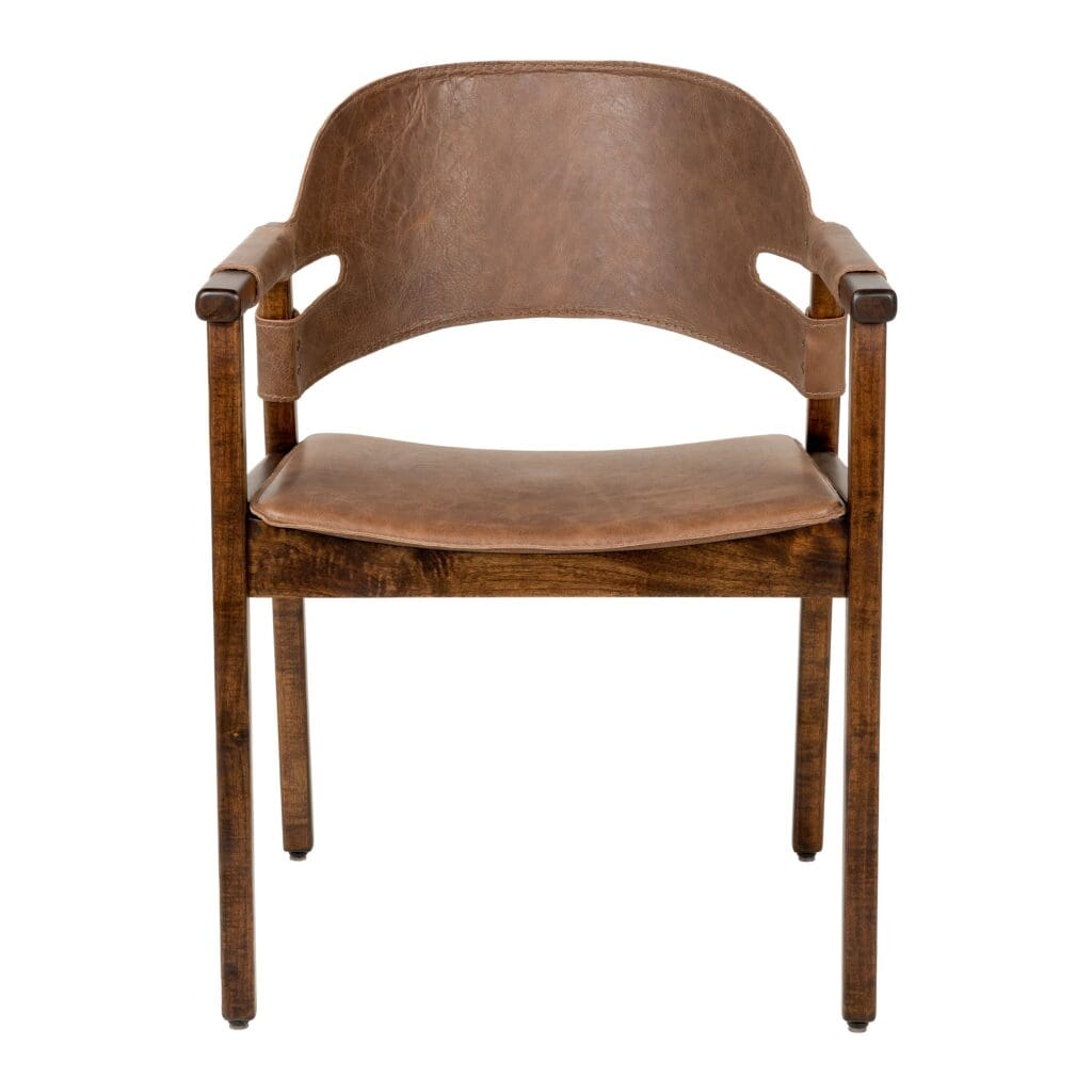 Cyan Design 11813 Boss Chair - Medium Brown Distressed Leather Office Chair for Executive Desk, Home Office, and Conference Room (Model L 18051)