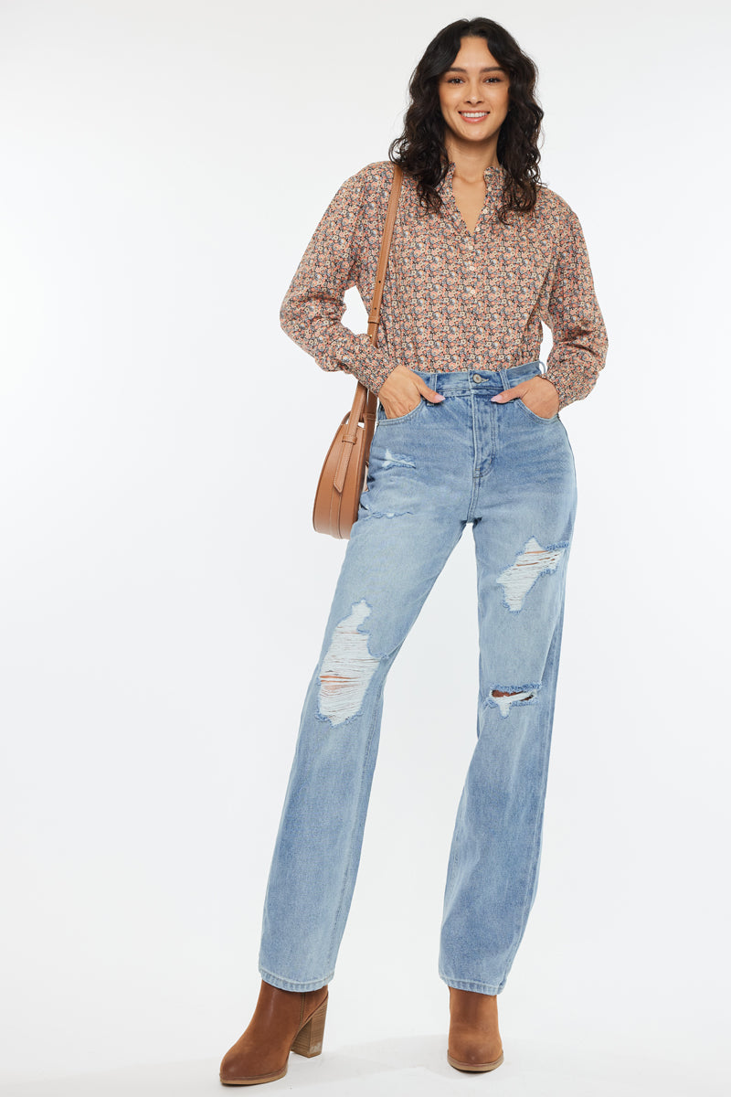 Letitia Ultra High Rise 90's Boyfriend Jeans - Vintage Distressed Denim Pants for Women | Perfect for Casual Outfits, Street Style & Retro Fashion Looks