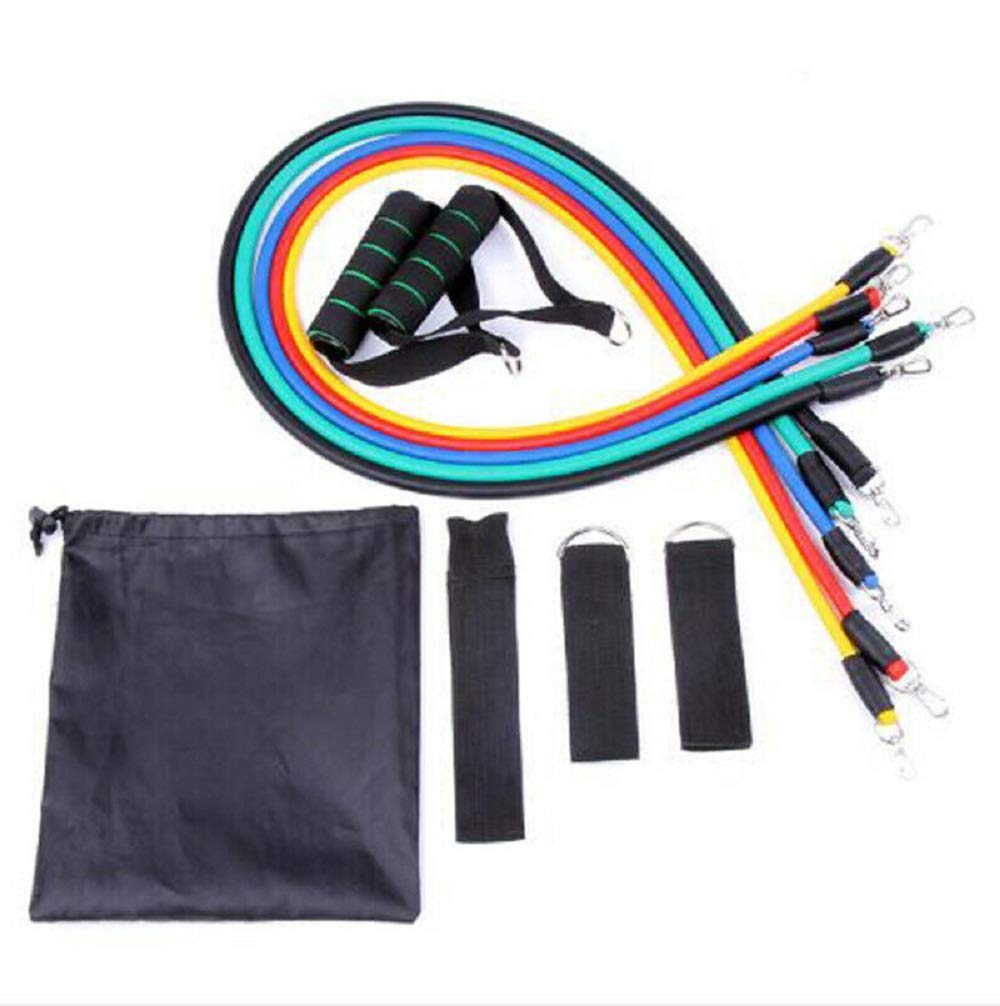 Premium 11-Piece Exercise Resistance Bands Set for Strength Training & Stretching - Includes Fitness Tubes, Foam Handles, Ankle Straps & Door Anchor - Perfect for Home Gym Workouts for Men & Women - Ideal for Yoga, Pilates, Physical Therapy & Full-Body Toning