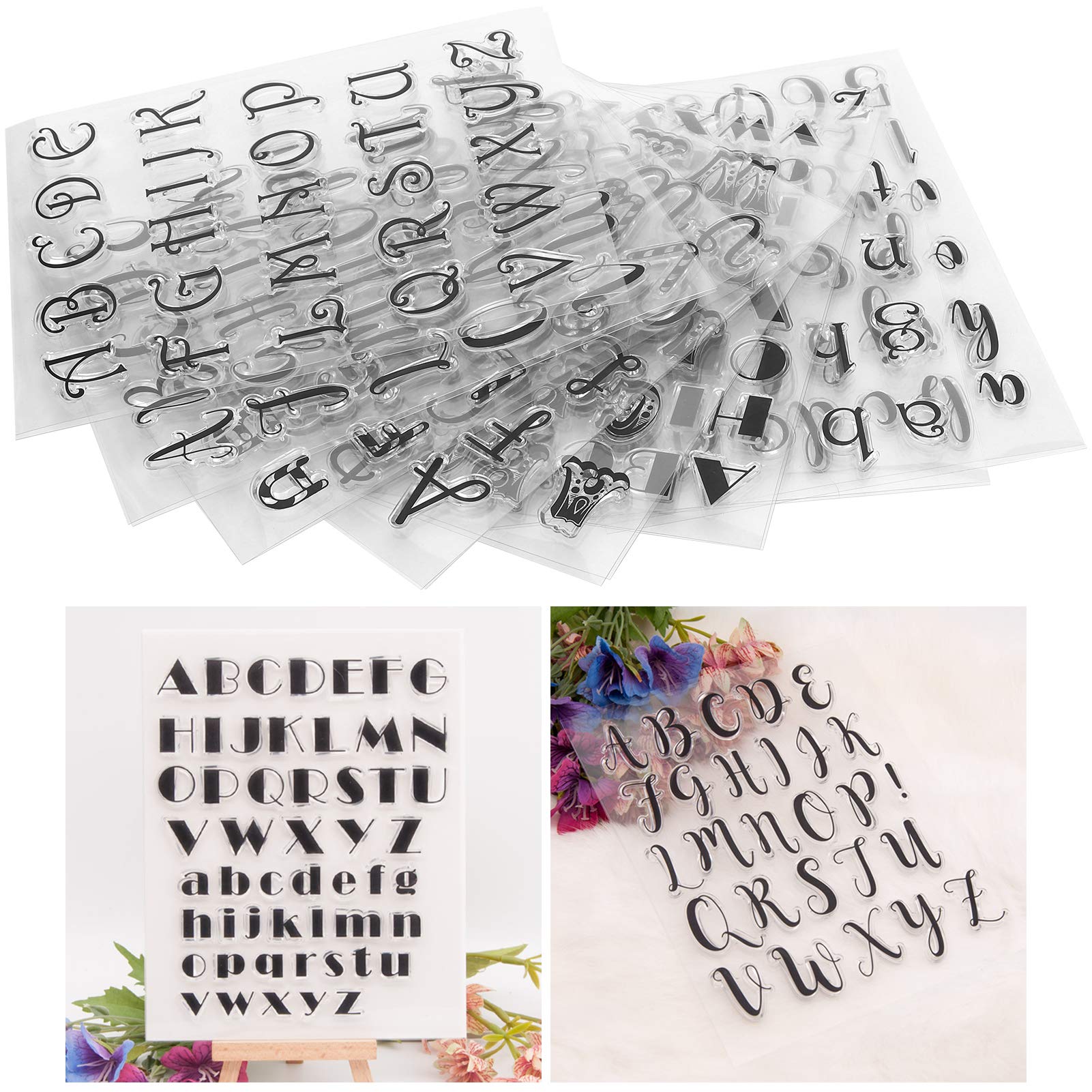 8Pcs Clear Stamps for DIY Scrapbooking, Card Making & Photo Albums - Transparent Letter Stamps for Handmade Decorations & Artistic Projects | Perfect for Journals, Invitations & Crafting