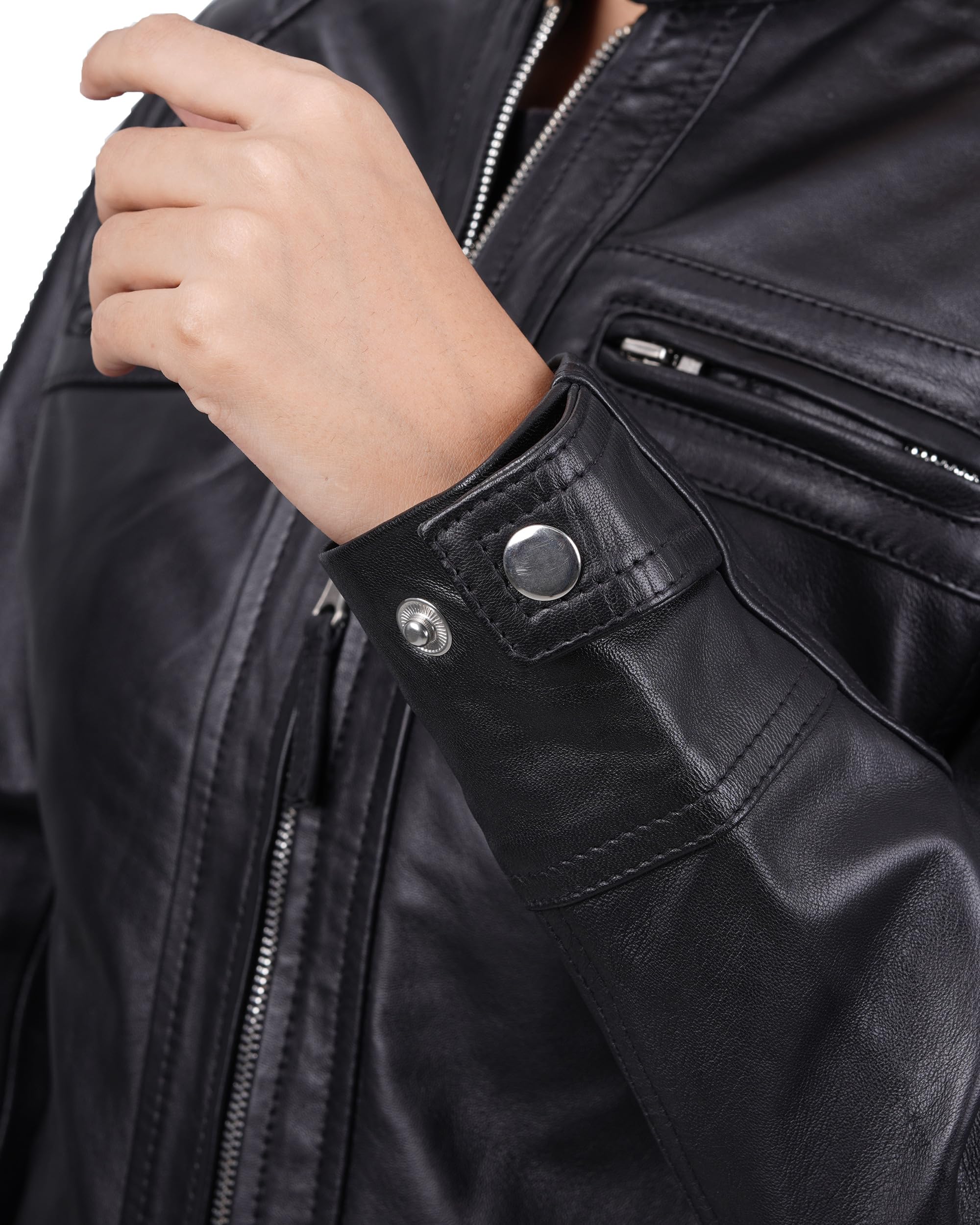 Decrum Genuine Leather Jacket for Women - Café Racer Motorcycle Style Jacket, Fashion Outerwear for Bikers & Casual Wear | Perfect for Riding, Night Out & Everyday Style