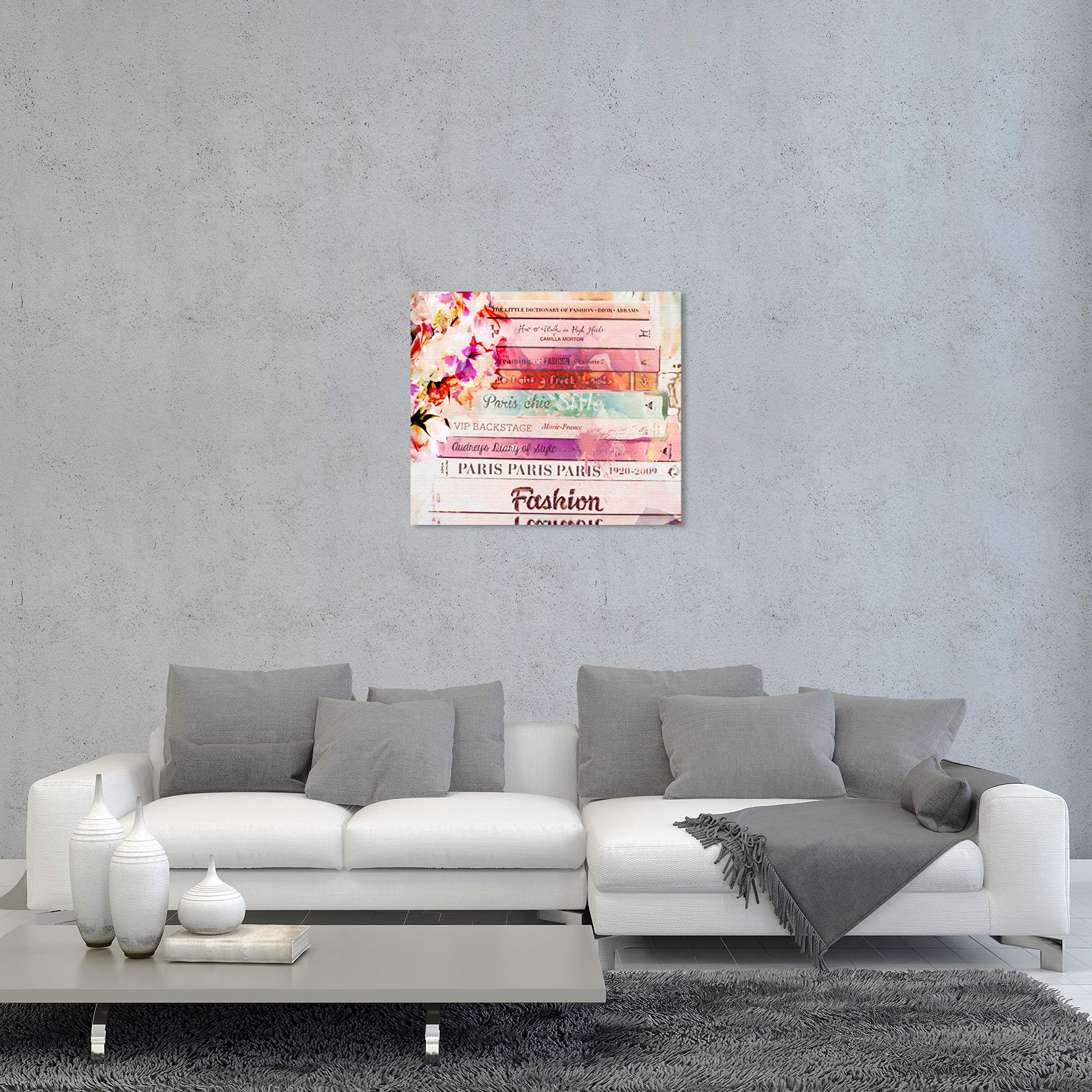 Oliver Gal Artist Co. Spring Romantic Books Wall Art Canvas Print - Fashion & Glam Home Decor for Living Room, Bedroom & Office