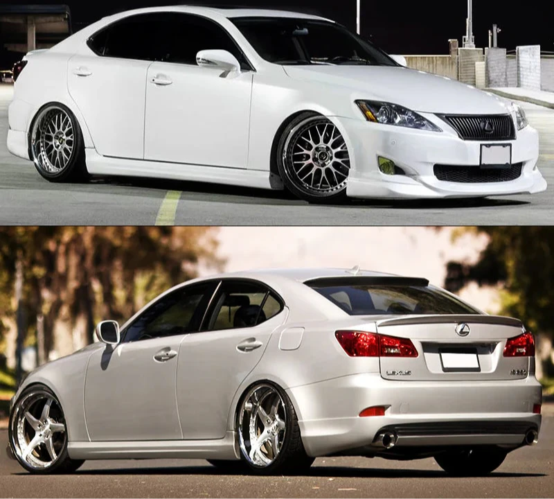 2006-2013 Lexus IS250 IS350 S Style Matte Black Side Skirts - Unpainted PP Material - Perfect for Car Upgrades & Customization - Enhance Your Lexus Styling for Sporty Look