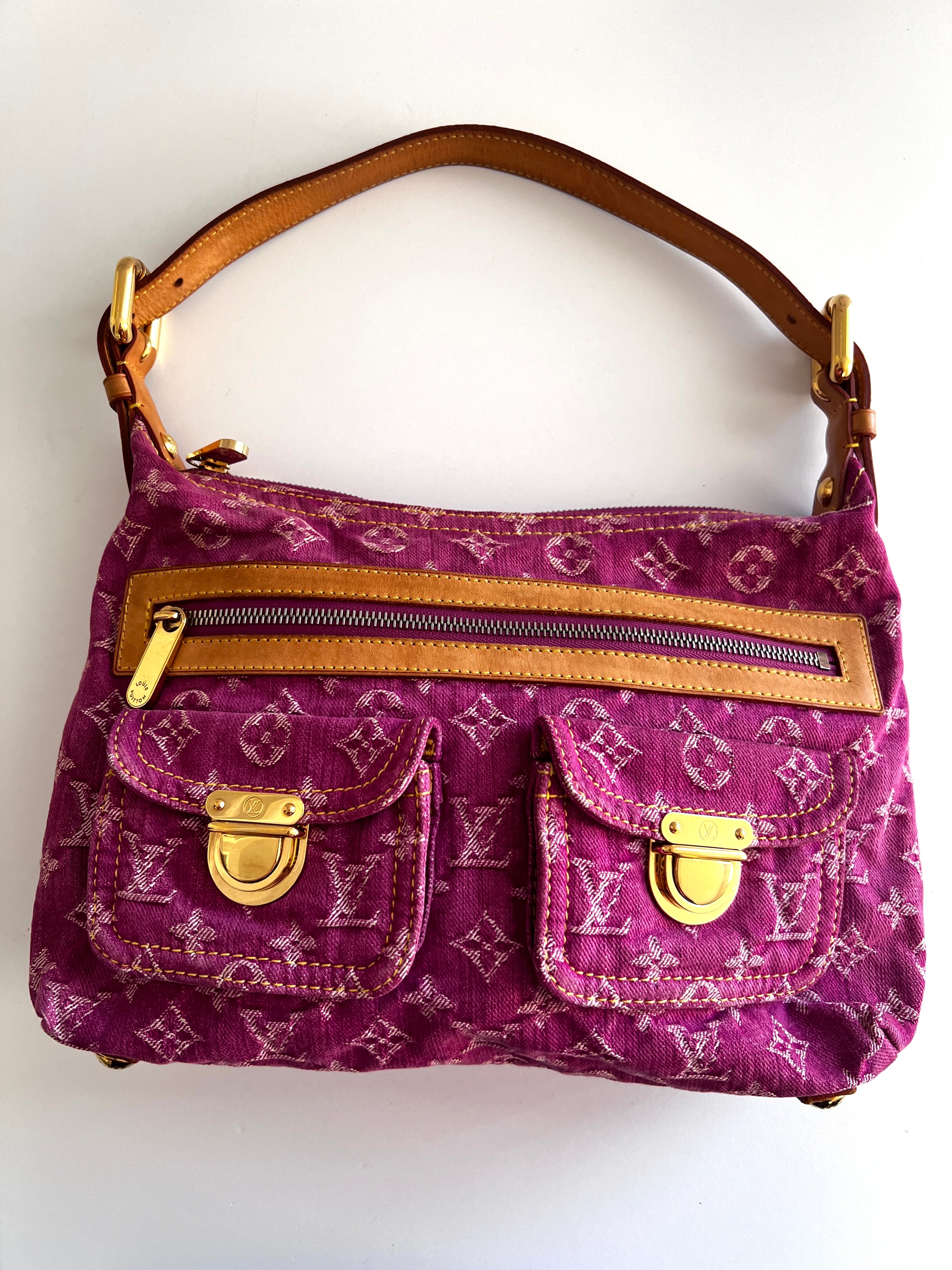 Louis Vuitton Pink Denim Shoulder Bag for Women - Fashionable Crossbody Purse for Casual Outings, Travel & Everyday Use
