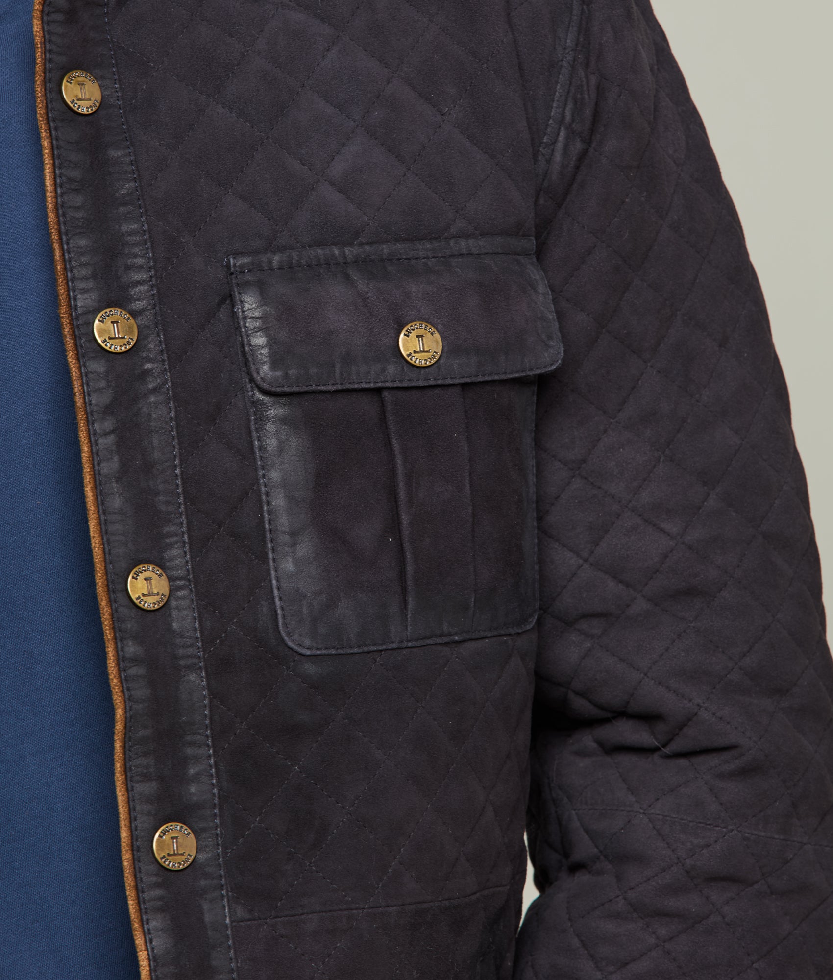 Premium Waxed Suede Jacket for Men - Water-Resistant Navy Outerwear | Perfect for Fall, Winter & Outdoor Adventures