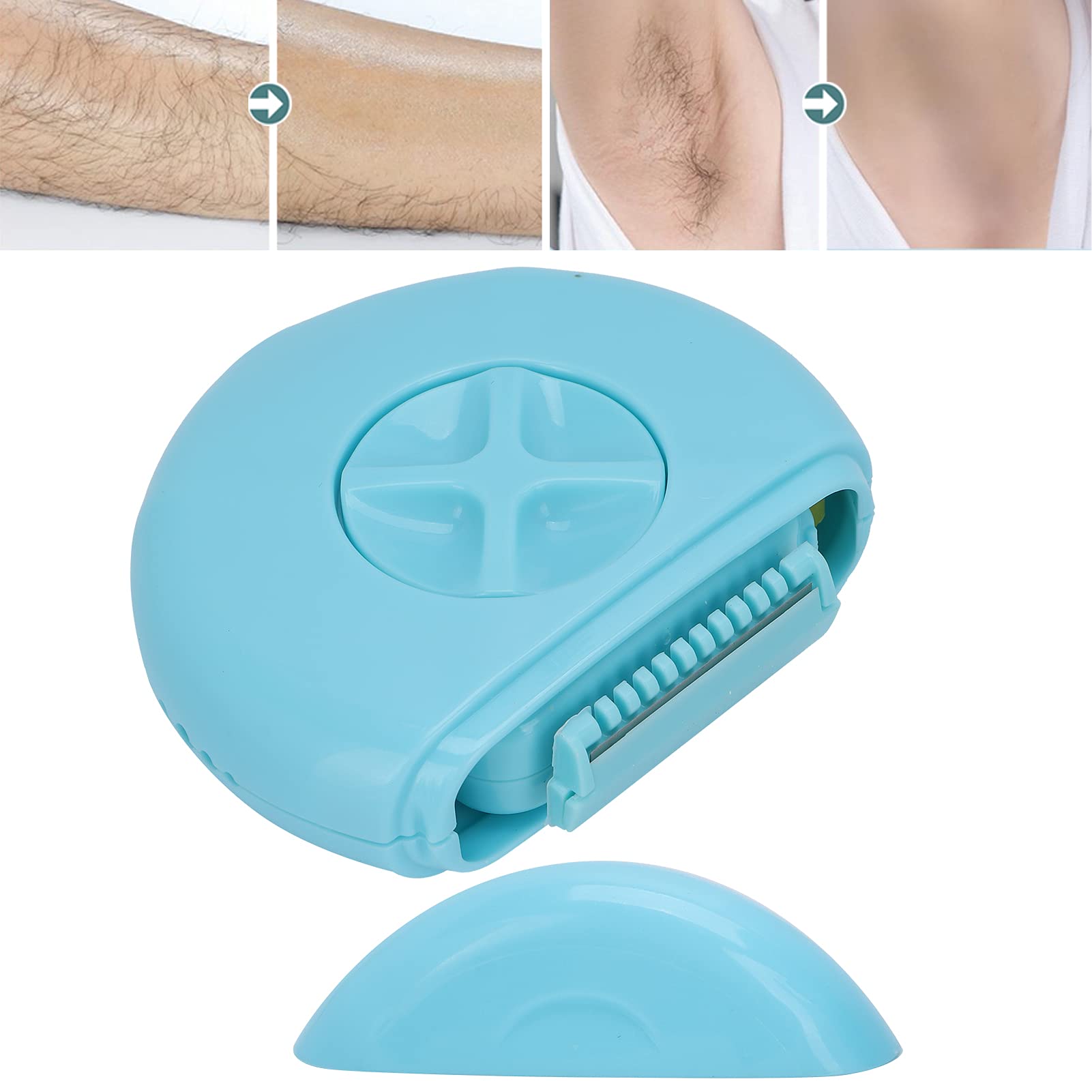 3-in-1 Mini Hair Remover Tool for Women - Portable Manual Body Hair Trimmer & Facial Hair Remover (Blue) | Perfect for Travel, Home Use & Quick Touch-ups