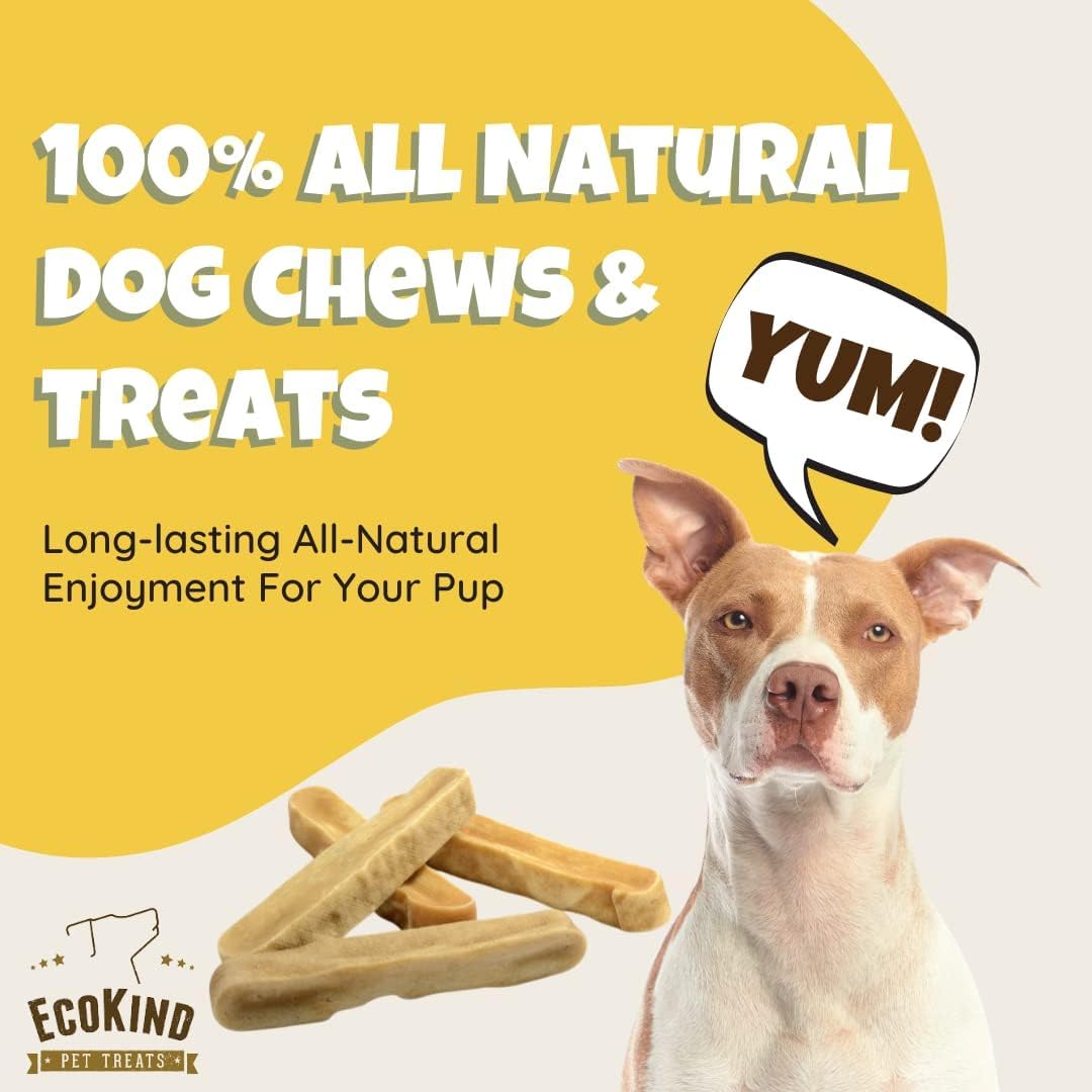 EcoKind Himalayan Yak Cheese Dog Chews - All Natural Premium Dog Treats for Small, Medium & Large Breeds | Healthy, Long-Lasting & Easily Digestible | Perfect for Training, Teething & Dental Health (8-Pack)