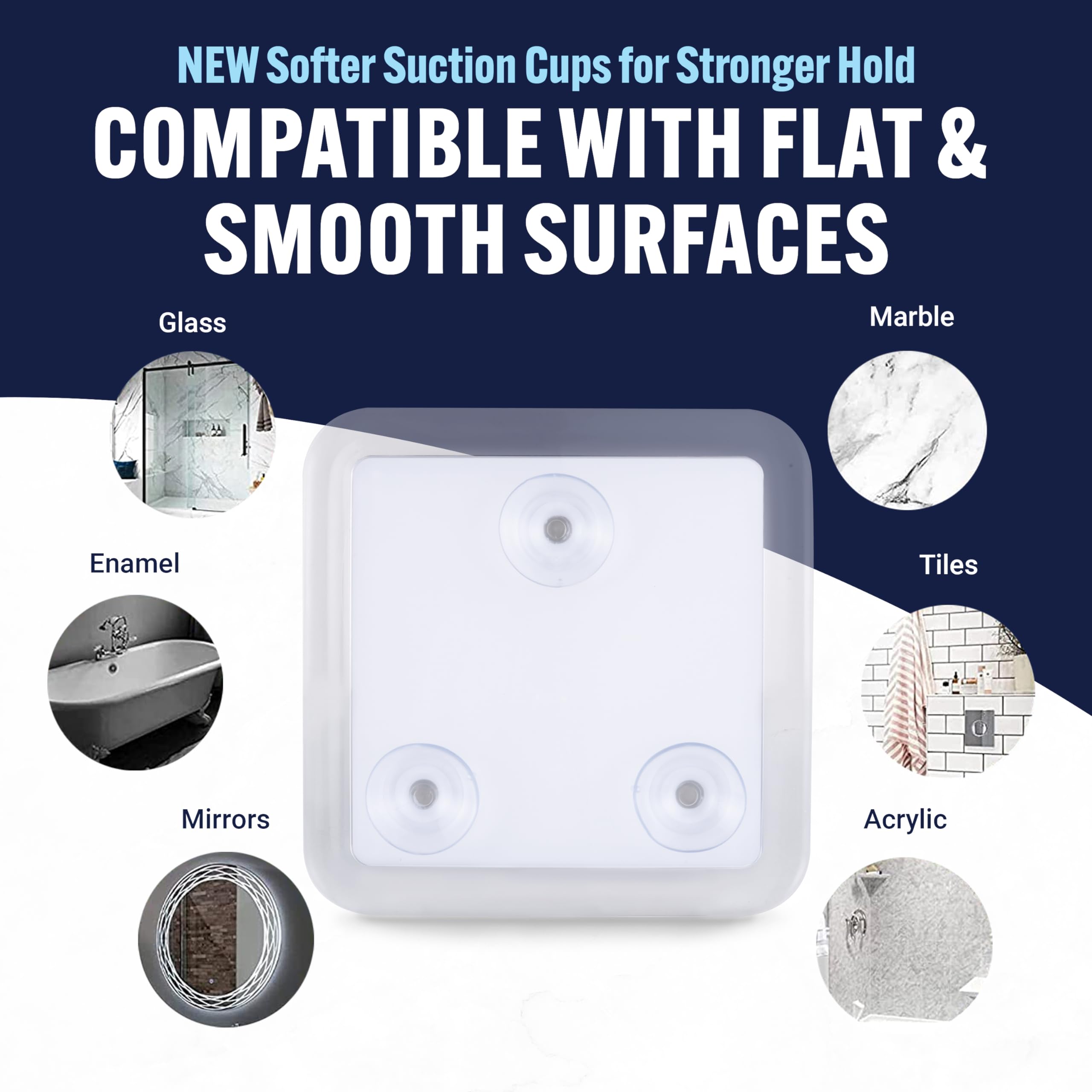 Fogless Shower Mirror for Men - Anti-Fog Shaving Mirror with Triple Suction Cups, Shatterproof Bathroom Mirror (5.3