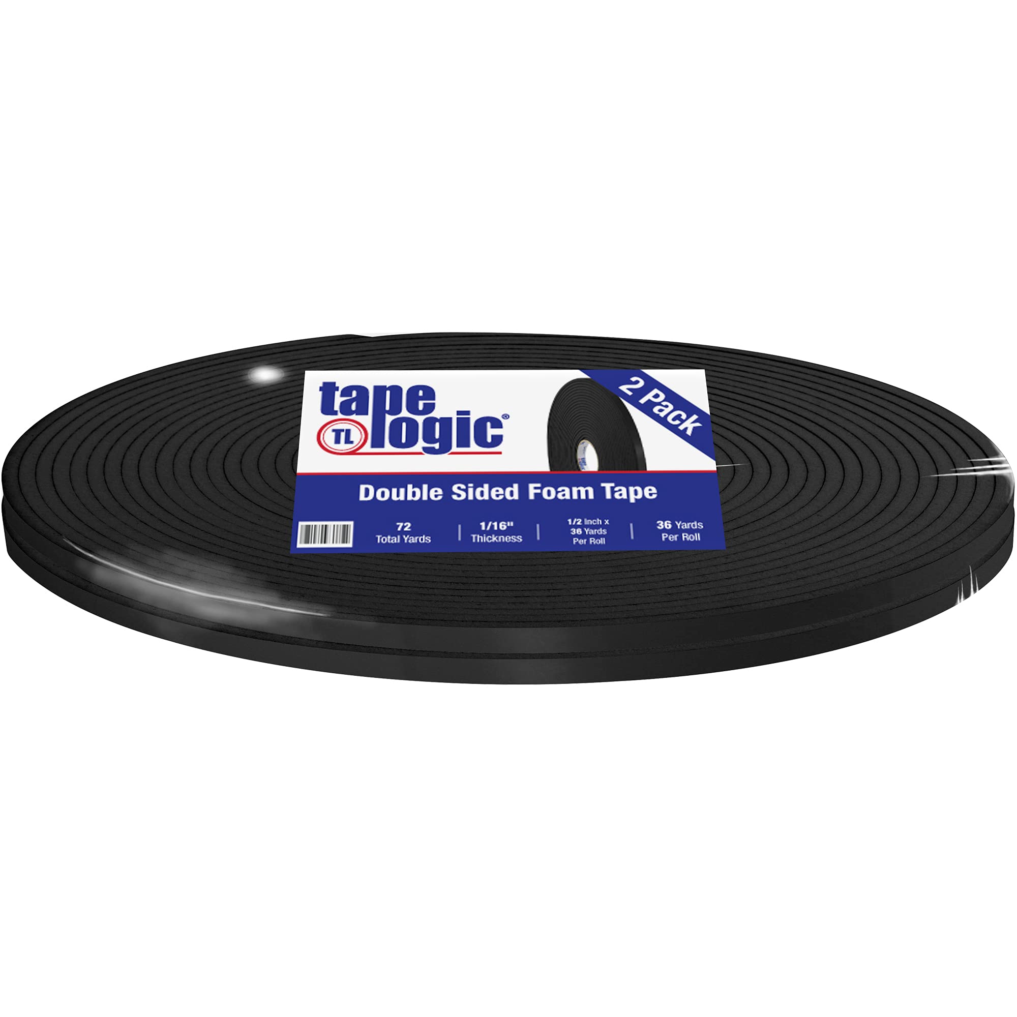 **Aviditi Double Sided Foam Mounting Tape - 1/2 Inch x 36 Yards, 1/16 Inch Thick, Black (2 Rolls) - Strong Adhesive for Joining, Crafts, Home & Office Use - Perfect for Hanging Frames, DIY Projects & Wall Decor**