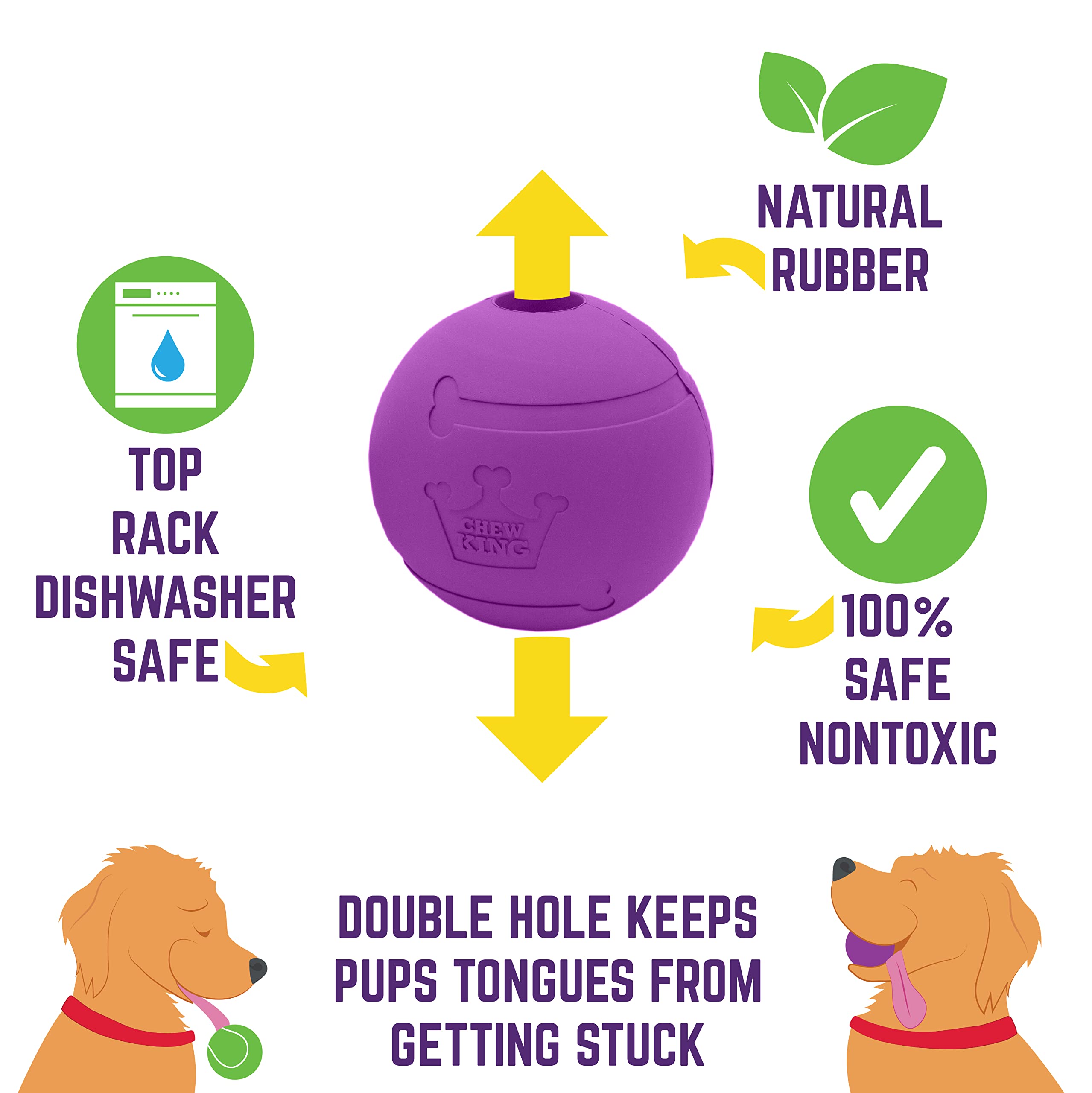 Durable Crown Chew Toy & Ball for Dogs – Interactive Pet Chewing Toy for Puppies & Adult Dogs – Perfect for Teething, Playtime & Training