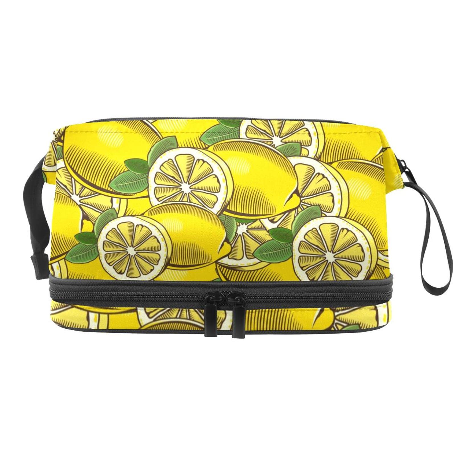 Double Layer Travel Makeup Bag with Brush Compartment - Perfect for Women's Cosmetic Organizer & Toiletry Storage