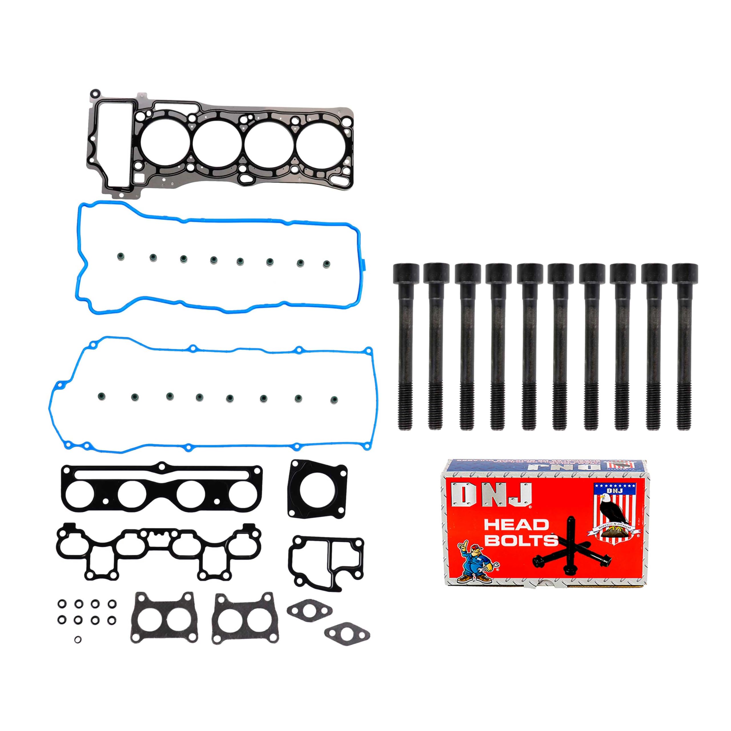 DNJ HGB614 Cylinder Head Gasket Set with Head Bolt Kit - Compatible with 2000-2006 Nissan Sentra 1.8L 1769cc L4 DOHC Engine - Perfect for Engine Repair & Rebuild Projects
