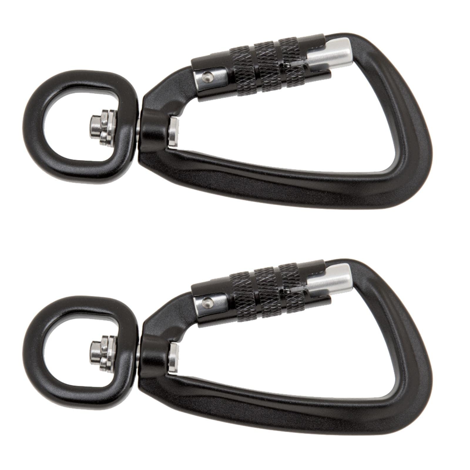Self Locking Carabiner Clip - Heavy Duty D-Ring Keychain Hook with Rotating Ring for Outdoor Gear, Hiking, Camping, Hammocks & Backpack Accessories | Perfect for Keys, Dog Leashes, Tools & Equipment Organization