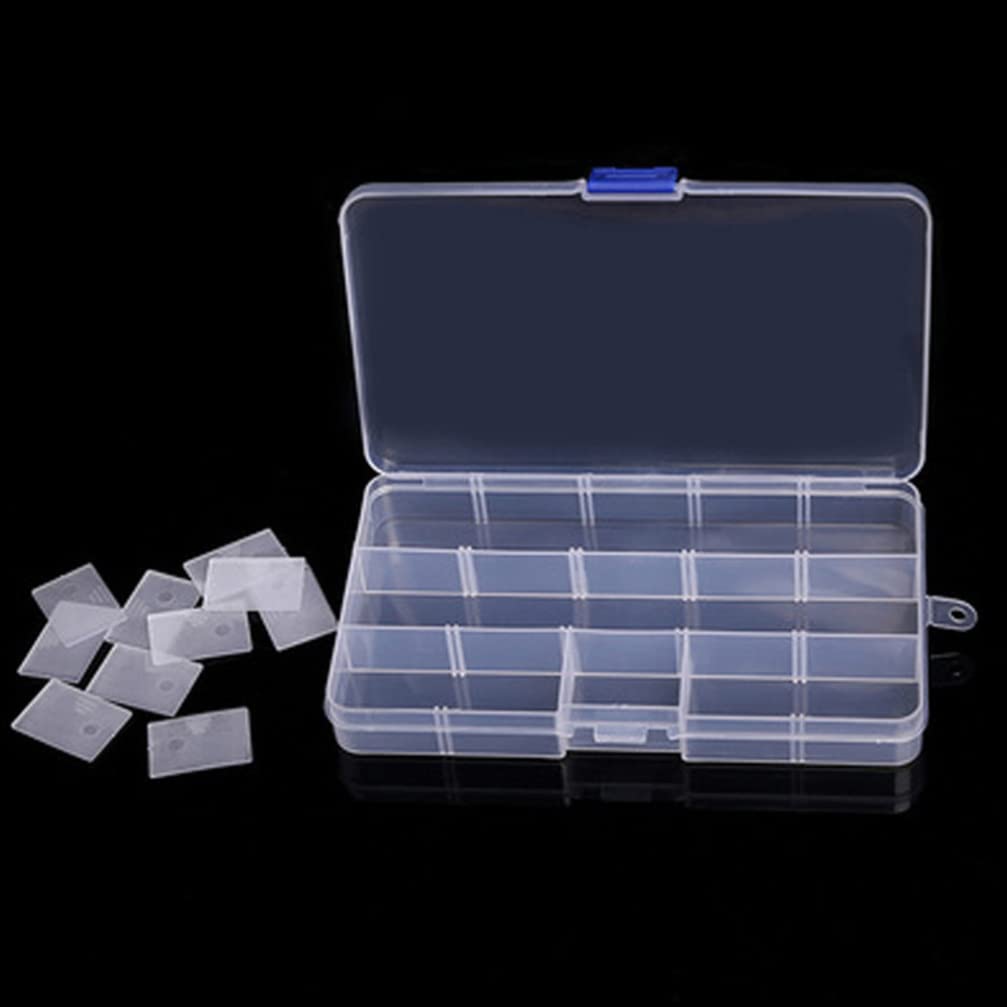5-Piece Clear Plastic Storage Box Set with Grids - Small Parts Organizer for Tools, Crafts & DIY Supplies - Perfect for Home, Office & Workshop Organization