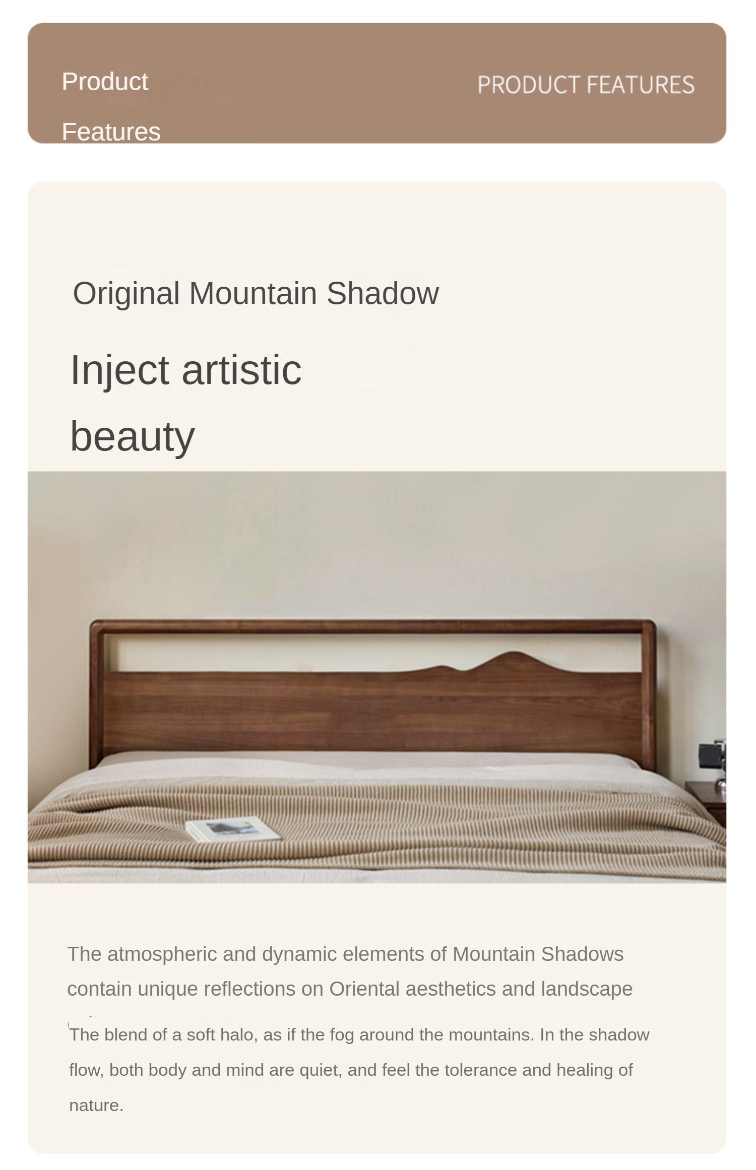 Premium Black Walnut & Ash Solid Wood Bed Frame - Handcrafted Hardwood Bed for Master Bedroom, Guest Room, or Dorm - Natural Wood Grain & Sturdy Construction