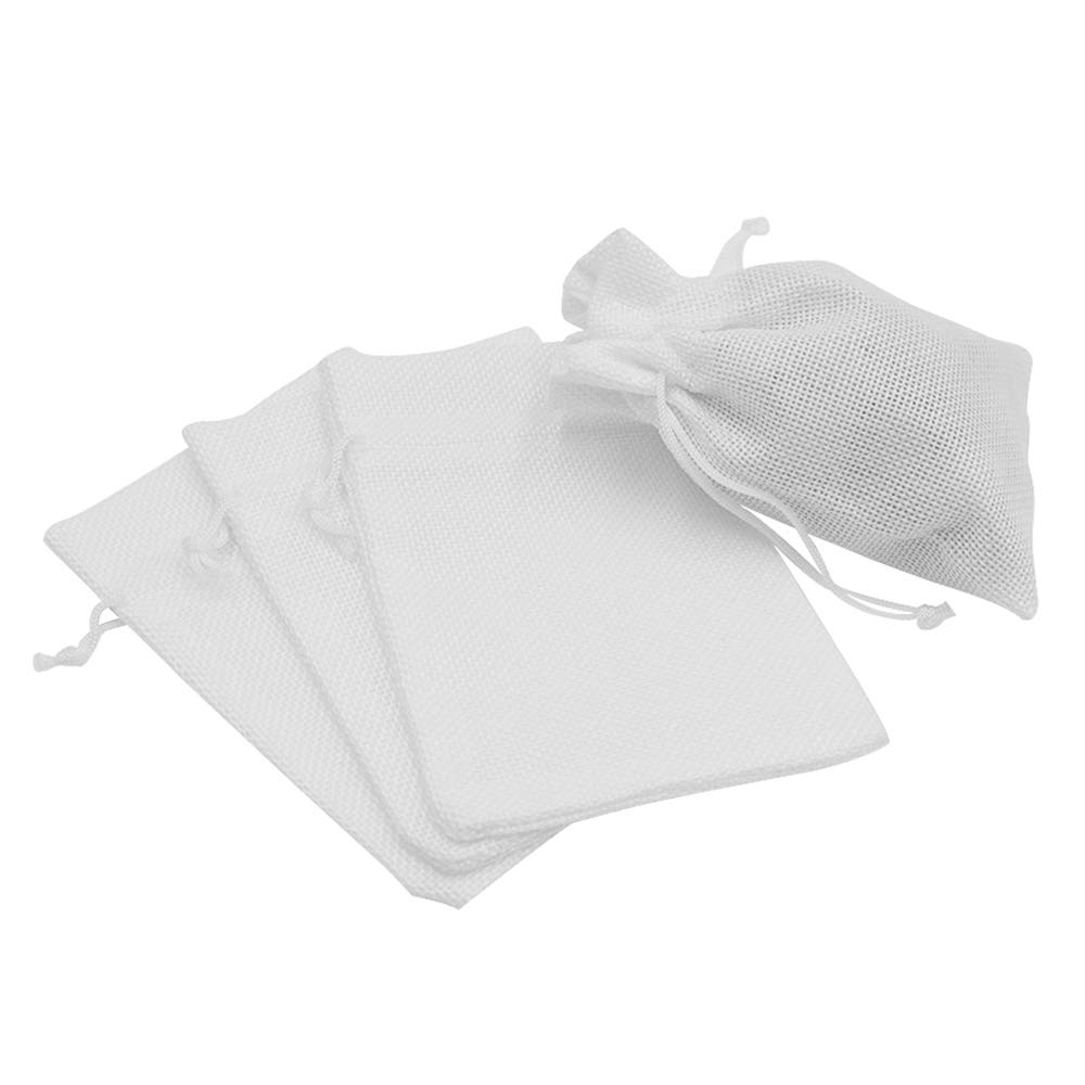 50Pcs Natural Burlap Drawstring Bags 3.9