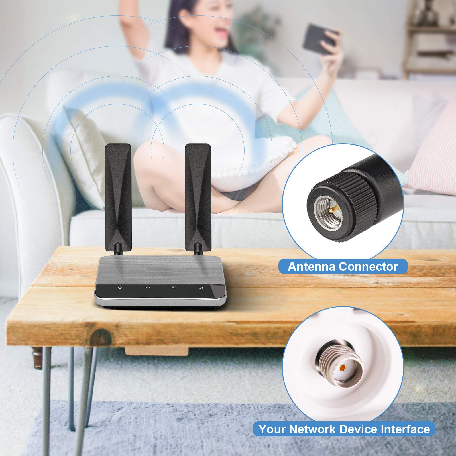 High Gain 9dBi 4G LTE Antenna SMA Male for Router/Modem/Gateway - Enhanced Signal for Cellular Trail Cameras, Wildlife Hunting & Security Cameras | Outdoor & Remote Area Use
