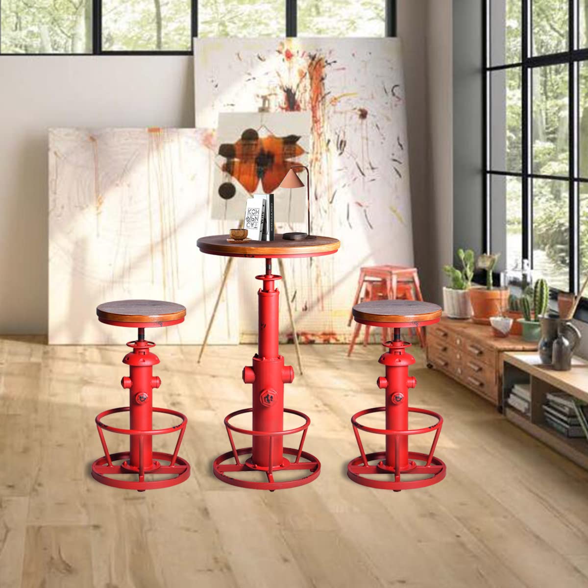 Adjustable Industrial Bar Table 38.58-48.43