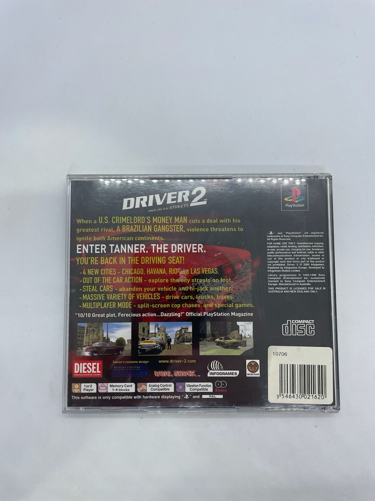 Original PlayStation 1 PS1 Driver 2 Video Game with Manual - PAL Version for Classic Gaming & Retro Collectors | Perfect for Nostalgic Play & Display
