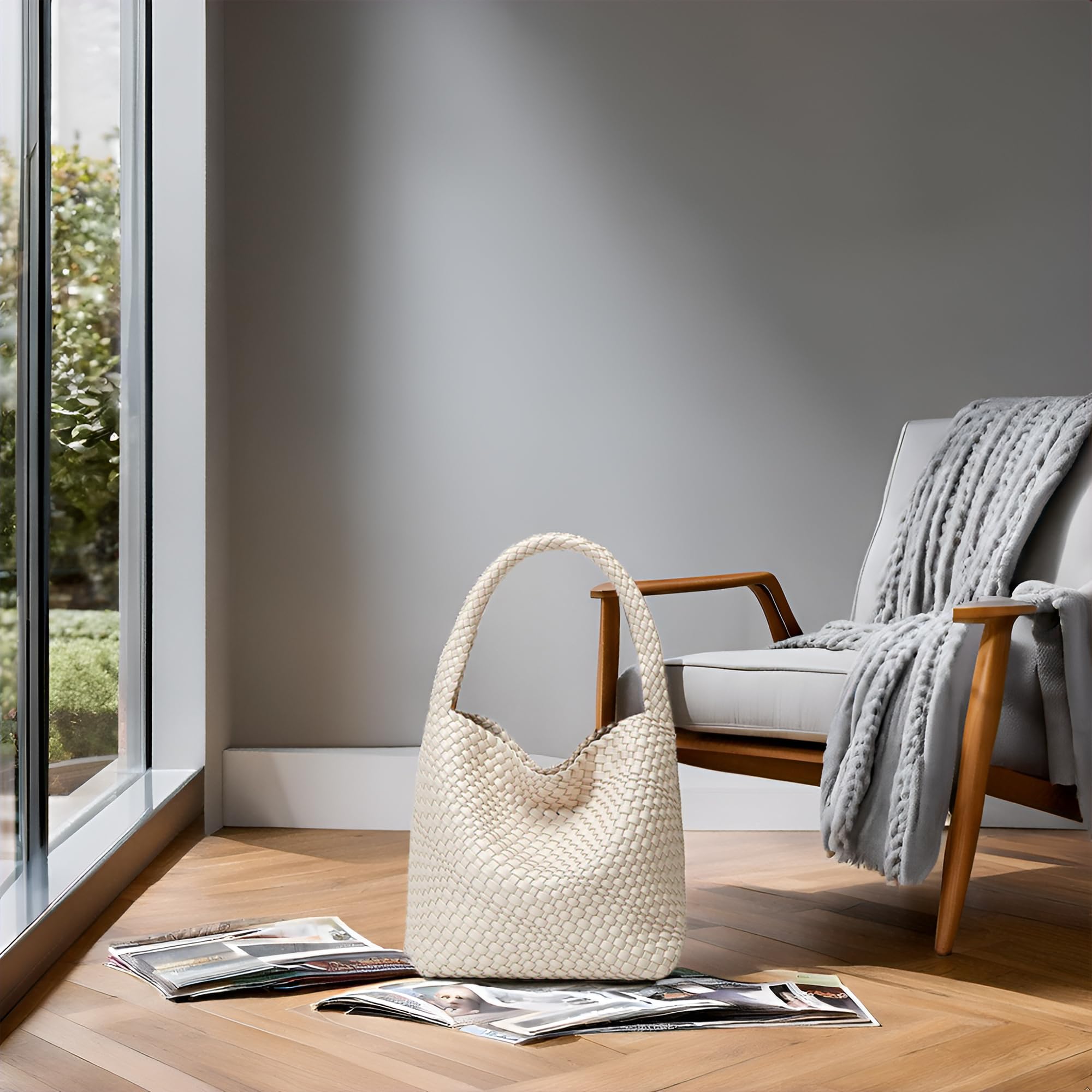 Vegan Leather Tote Bag for Women - Stylish Summer Beach Purse for Travel & Shopping