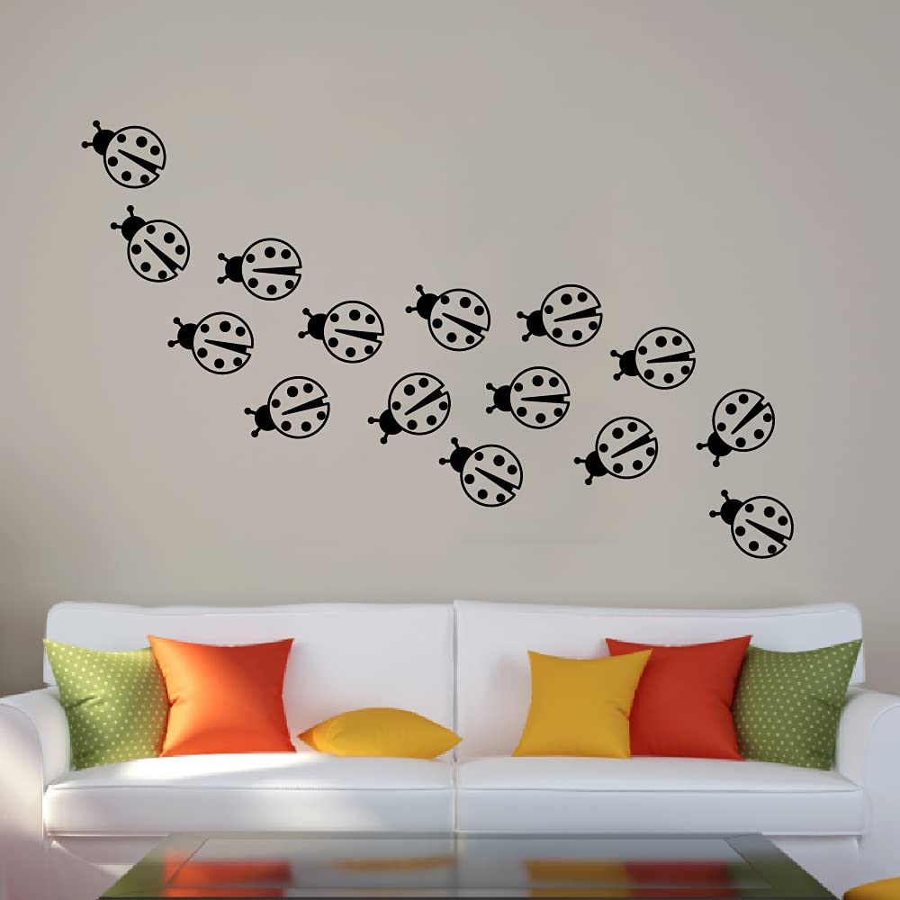 Ladybug Wall Stickers - Cute Ladybug Friends Vinyl Decals for Kids Room, Nursery, Playroom Decor - 6x10 Inch Insect Animal Wall Art for Boys & Girls Bedroom - Perfect for Home, Kindergarten & DIY Room Decoration