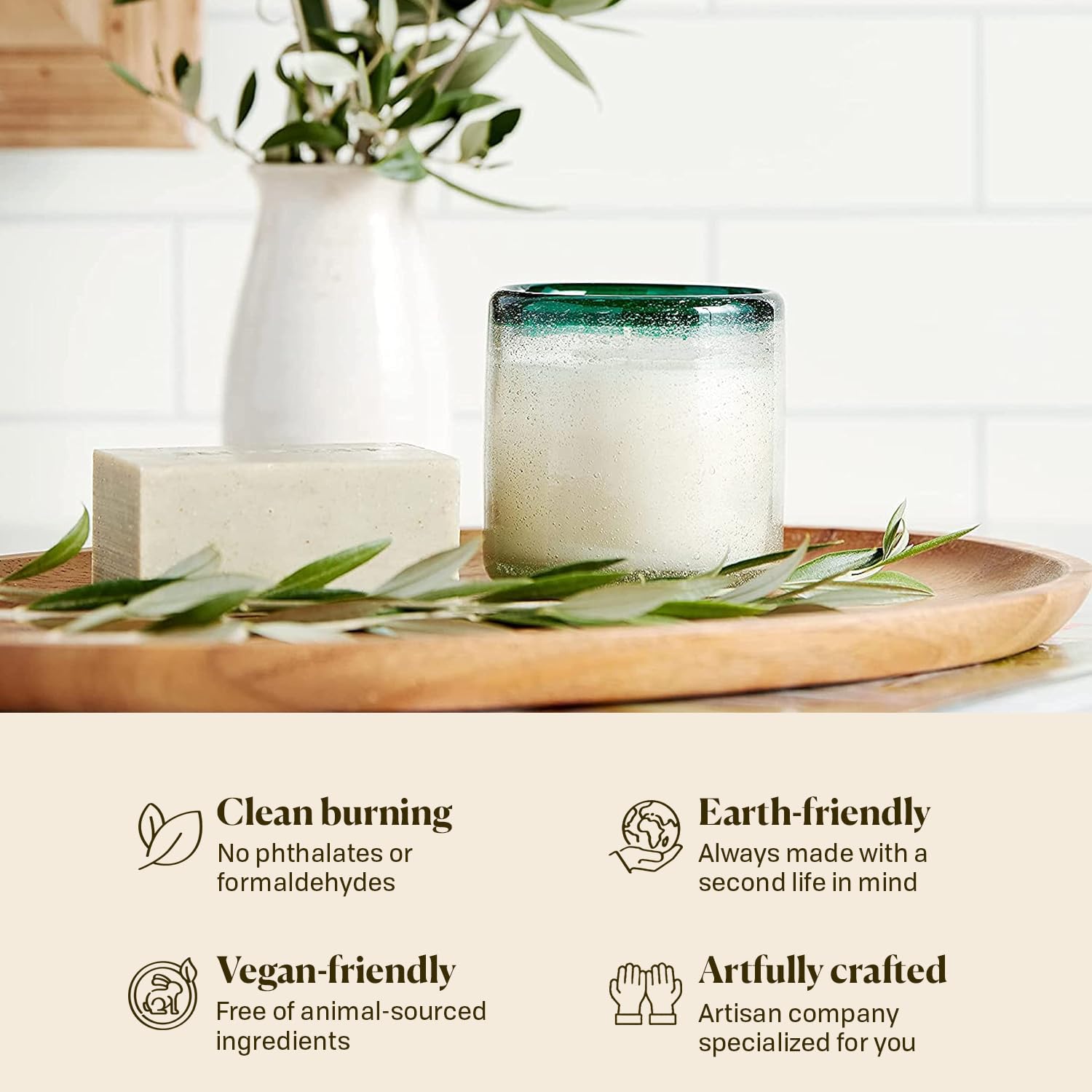 Paddywax Coastal La Playa Scented Candle - 9oz Hand-Blown Glass Artisan Candle with Cactus Flower & Bamboo Fragrance | Aromatherapy, Home Decor, Relaxation Gift for Beach House & Spa