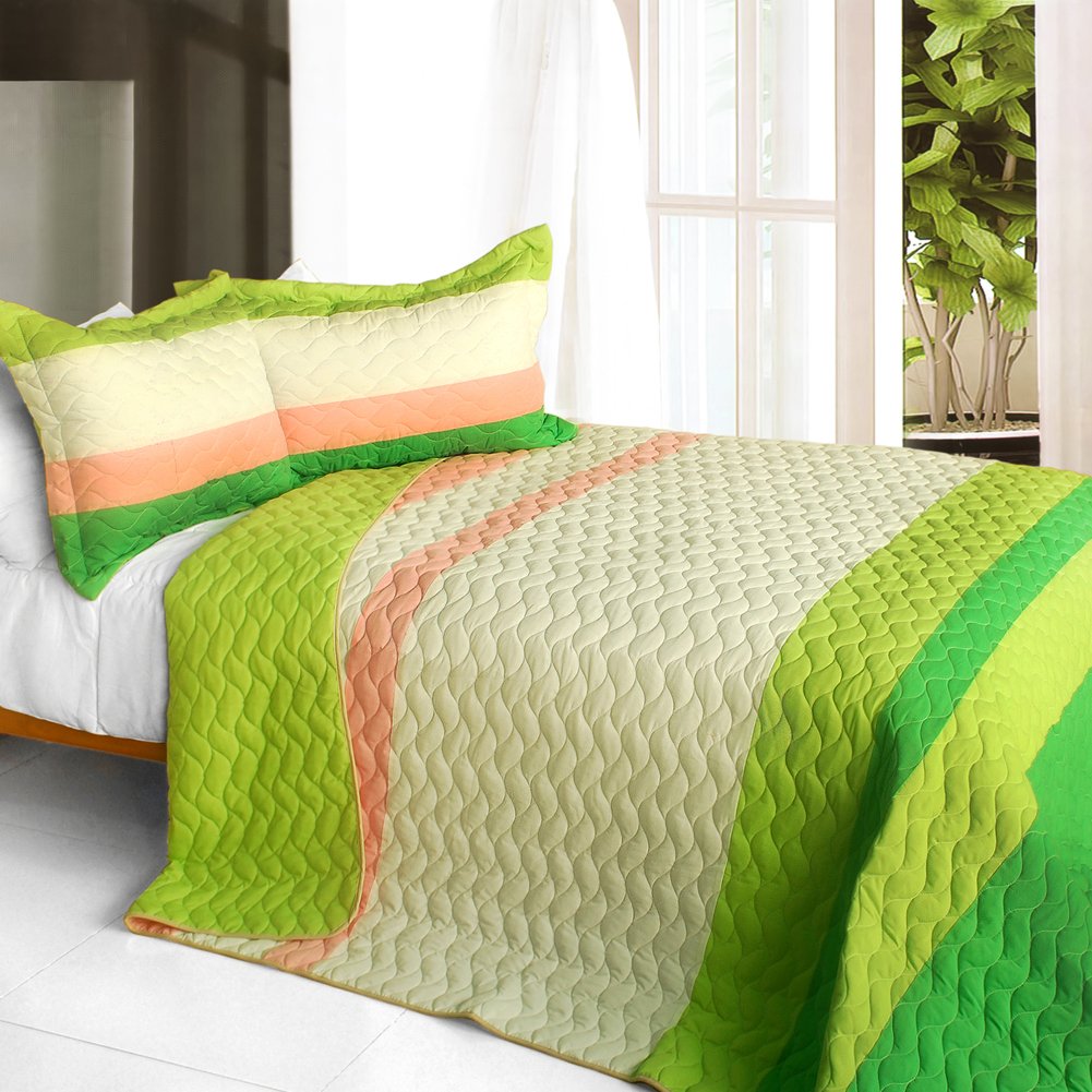 Smile Again 3-Piece Patchwork Quilt Set - Full/Queen Size Bedding - Cozy & Stylish for Bedroom Decor, Guest Room, or Dorm
