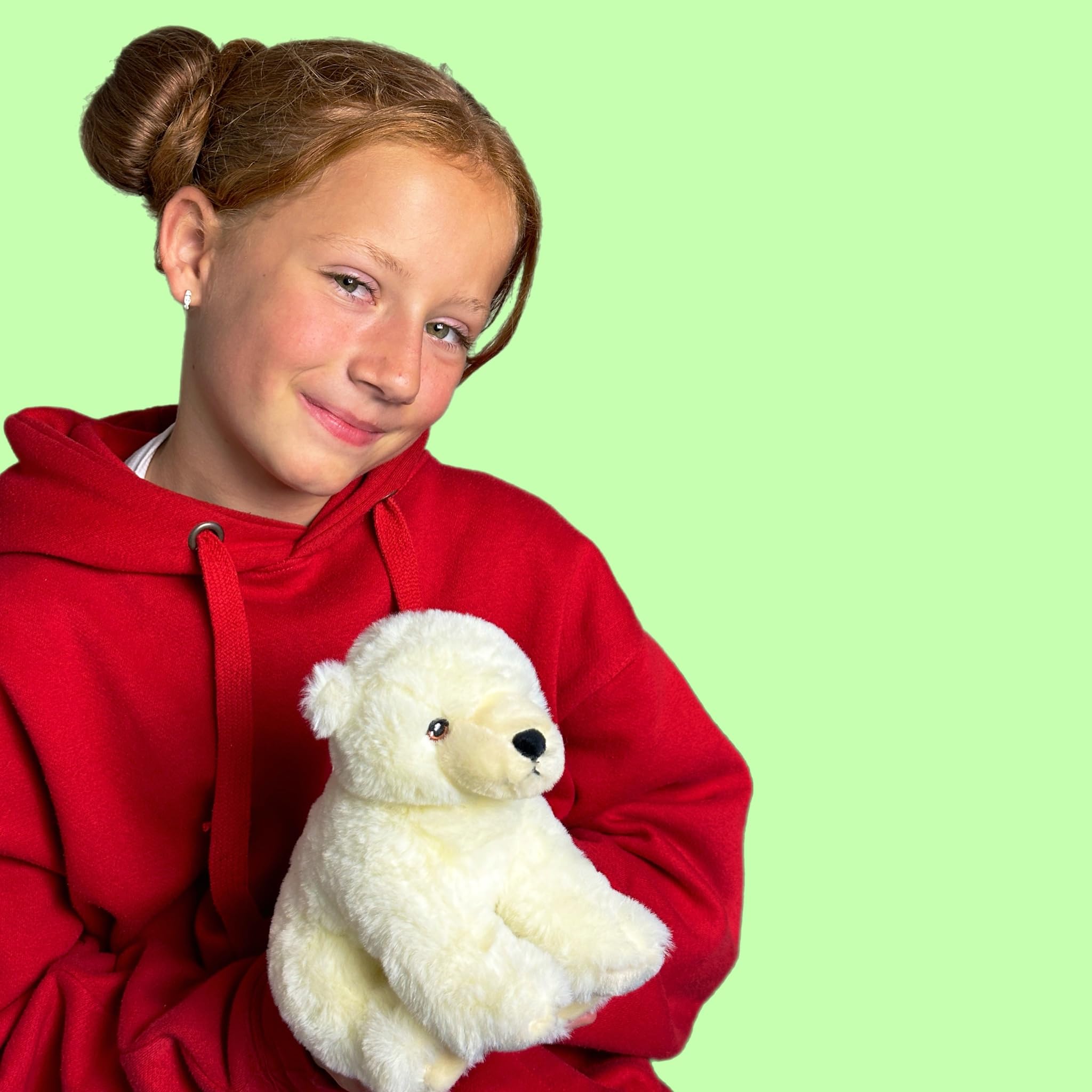 Eco-Friendly Deluxe Paws 100% Recycled Plush Polar Bear Toy - Sustainable Pet Chew Toy for Dogs & Puppies, Perfect for Indoor Playtime & Training Rewards
