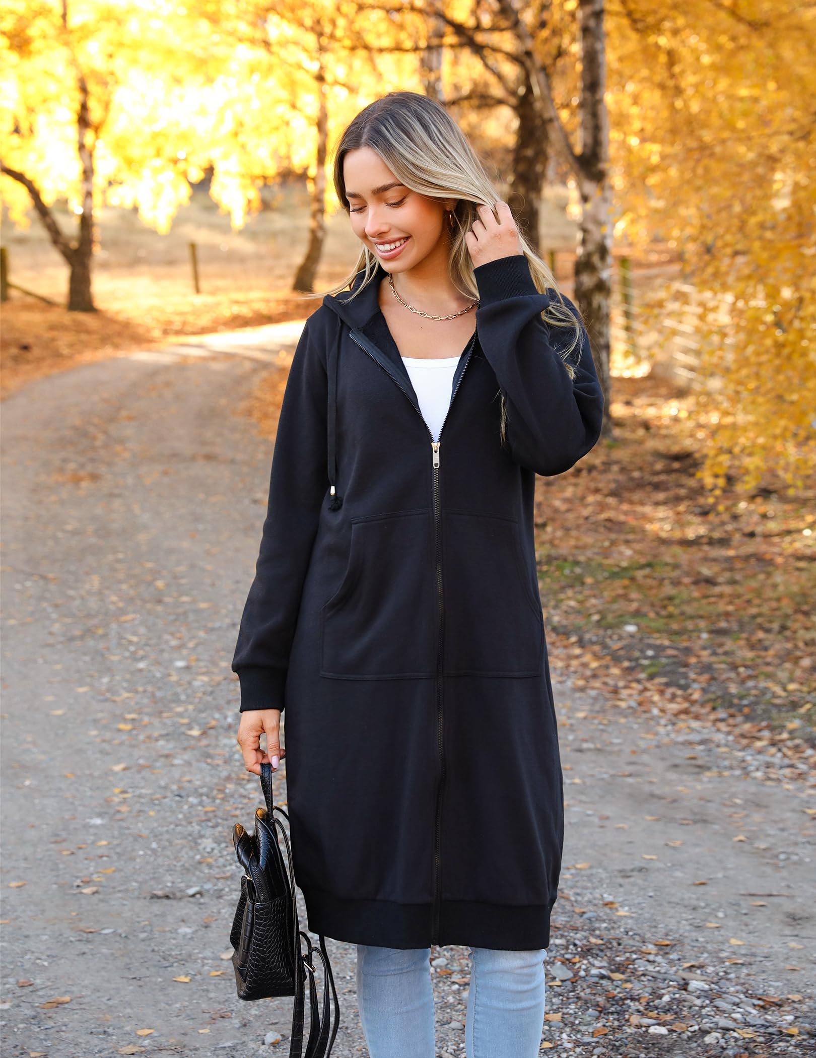 Zeagoo Women's Casual Zip Up Hoodie Long Tunic Sweatshirt Jacket - Plus Size Fashion Hooded Pullover with Pockets | Perfect for Lounge Wear, Gym, Running & Outdoor Activities