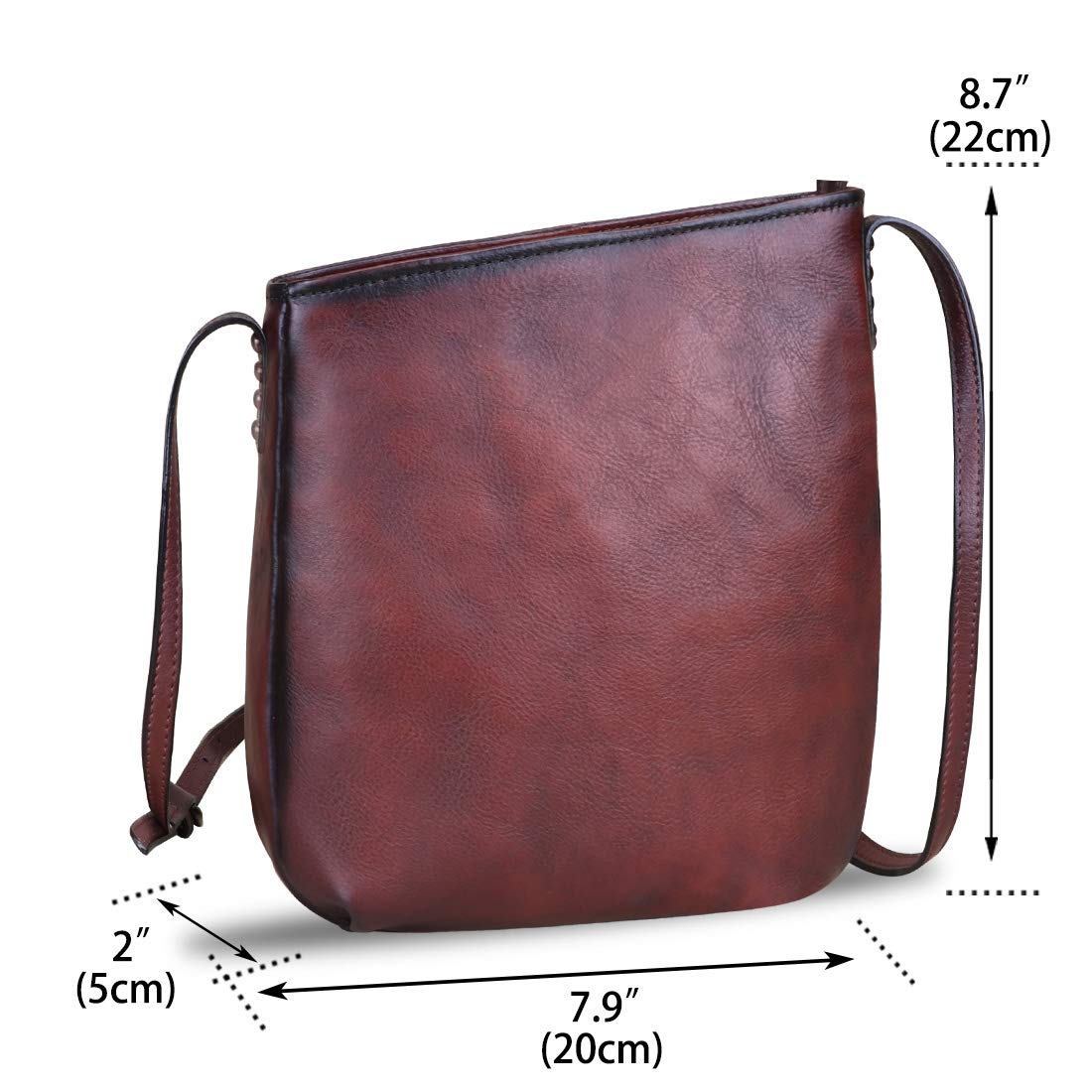 Genuine Leather Crossbody Bags for Women - Retro Satchel Purse Handmade Small Designer Shoulder Bag - Perfect for Work, Travel & Everyday Use