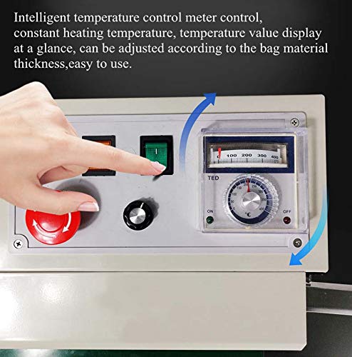 INTSUPERMAI FR880 Continuous Band Sealer - Automatic Vertical Sealing Machine for PVC, Aluminum Foil & Plastic Bags (110V) - Ideal for Food Packaging, Medical Supplies & Industrial Sealing
