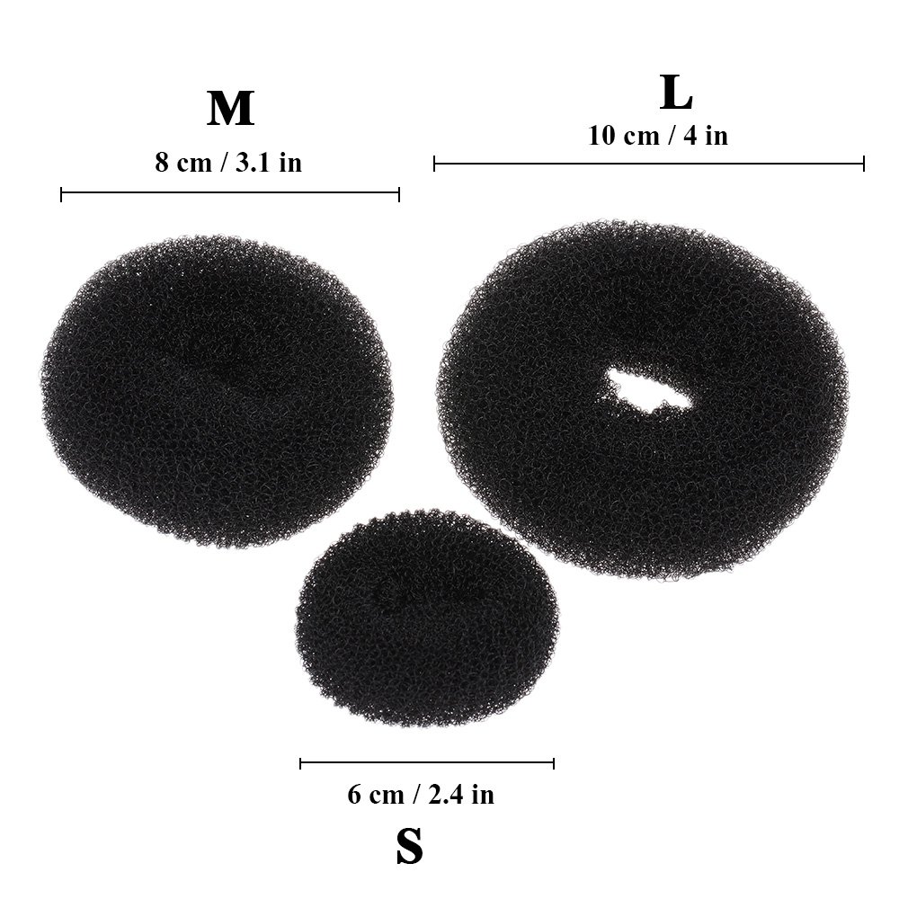 LAURAG Hair Bands 3-Piece Set - Women's Magic Hair Donut Bun Maker, Styling Tool & Hair Ring Accessories (S/M/L) - Perfect for Updos, Ponytails & Special Occasions