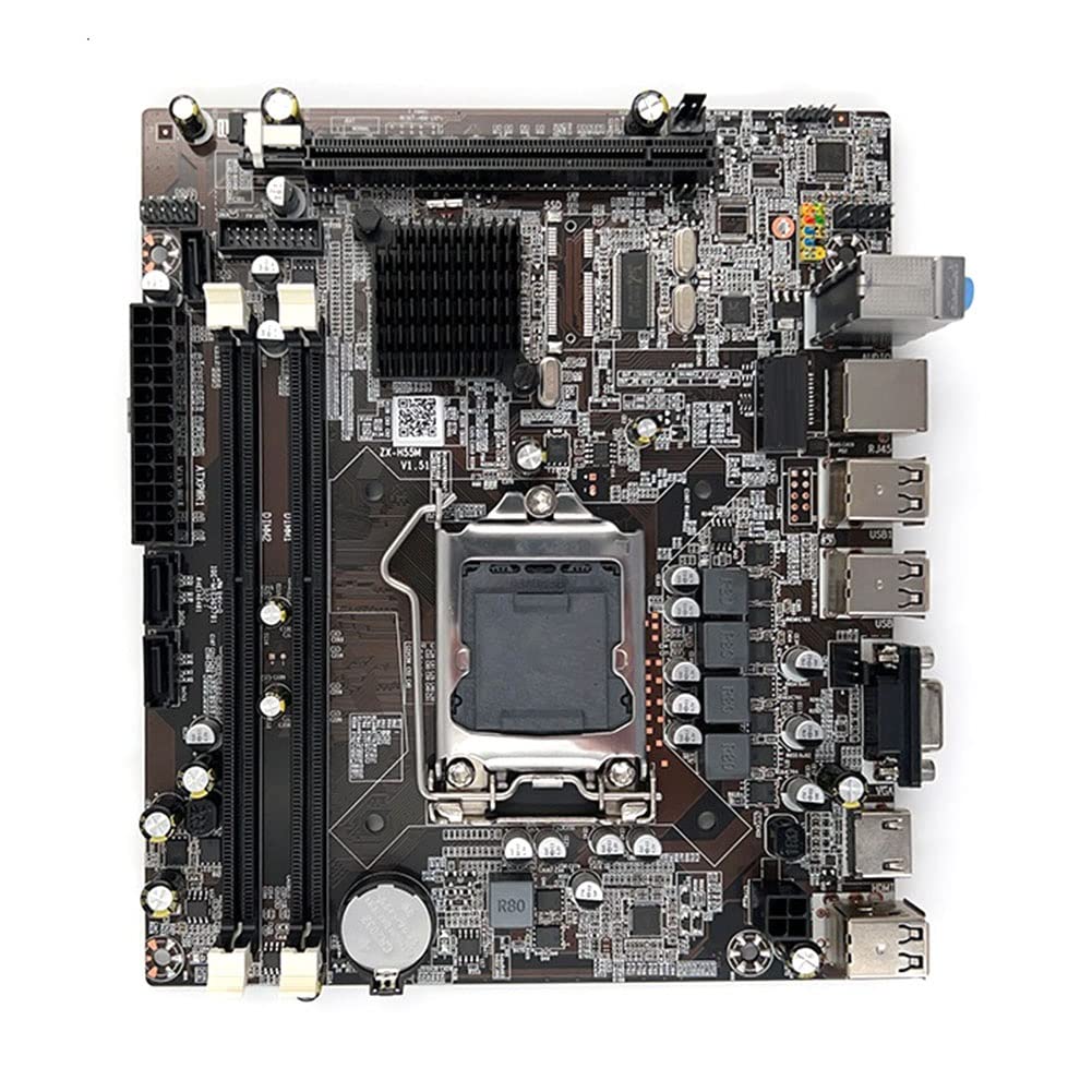 Pitxsgsia H55 Motherboard LGA1156 - Compatible with Intel i3 530/i5 760 CPUs, DDR3 Memory, Includes i3 550 CPU, SATA Cable & Thermal Pad - Ideal for PC Builds, Upgrades & Gaming Rigs