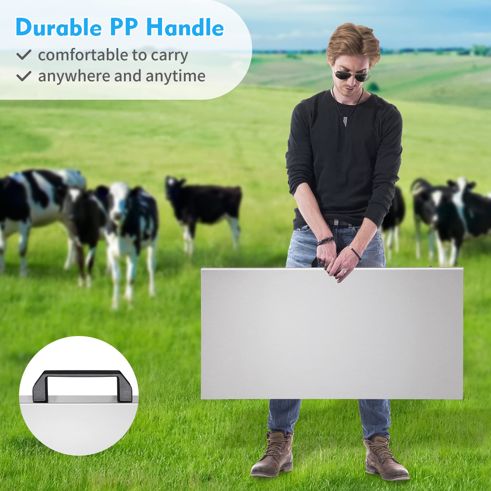440lbs Heavy Duty Digital Veterinary Scale with LCD Display - 40.7 x 20.8in Stainless Steel Large Pet & Livestock Weighing Platform - Accurate Electronic Scale for Dogs, Cats, Horses, Cattle - Perfect for Vet Clinics, Farms & Animal Health Monitoring