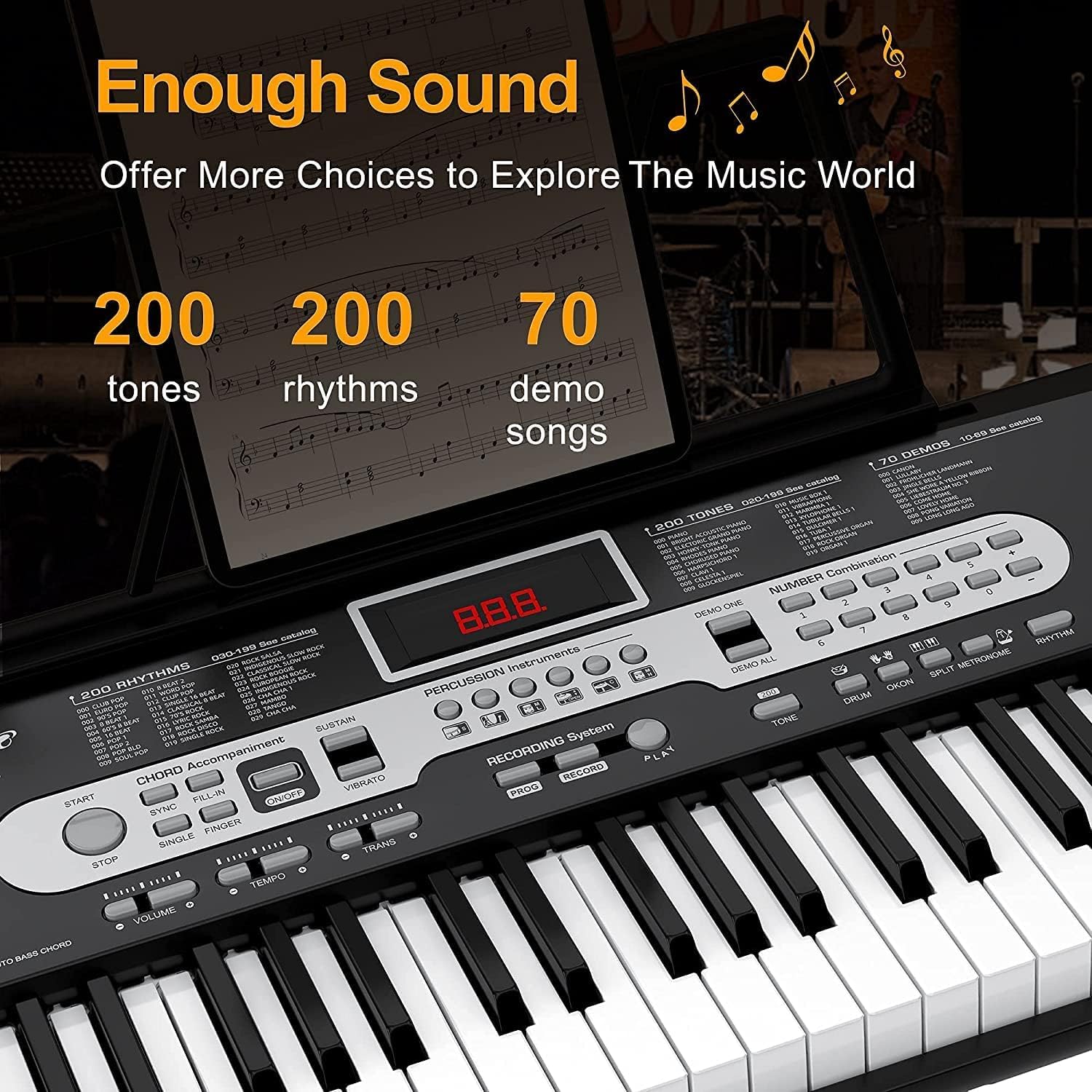 61 Key Electric Piano Keyboard Set with Microphone, Headphones, Stand, Stool & Carry Bag - Perfect Portable Beginner Keyboard for Kids & Adults - Ideal for Home Practice, Music Lessons, Birthday & Christmas Gifts