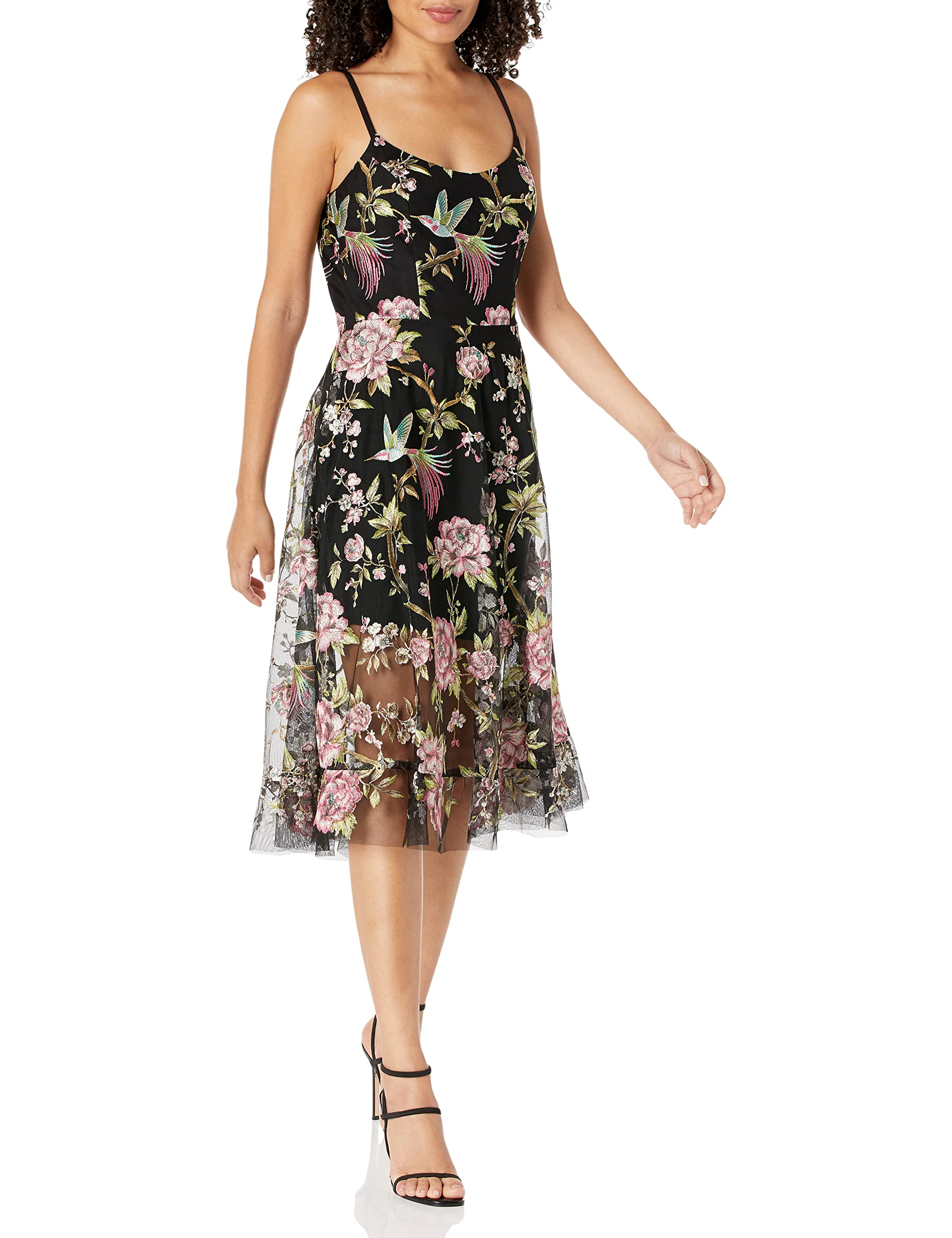 Dress the Population Women's Uma Sweetheart Neckline Fit & Flare Midi Dress - Elegant Cocktail Party & Wedding Guest Dress