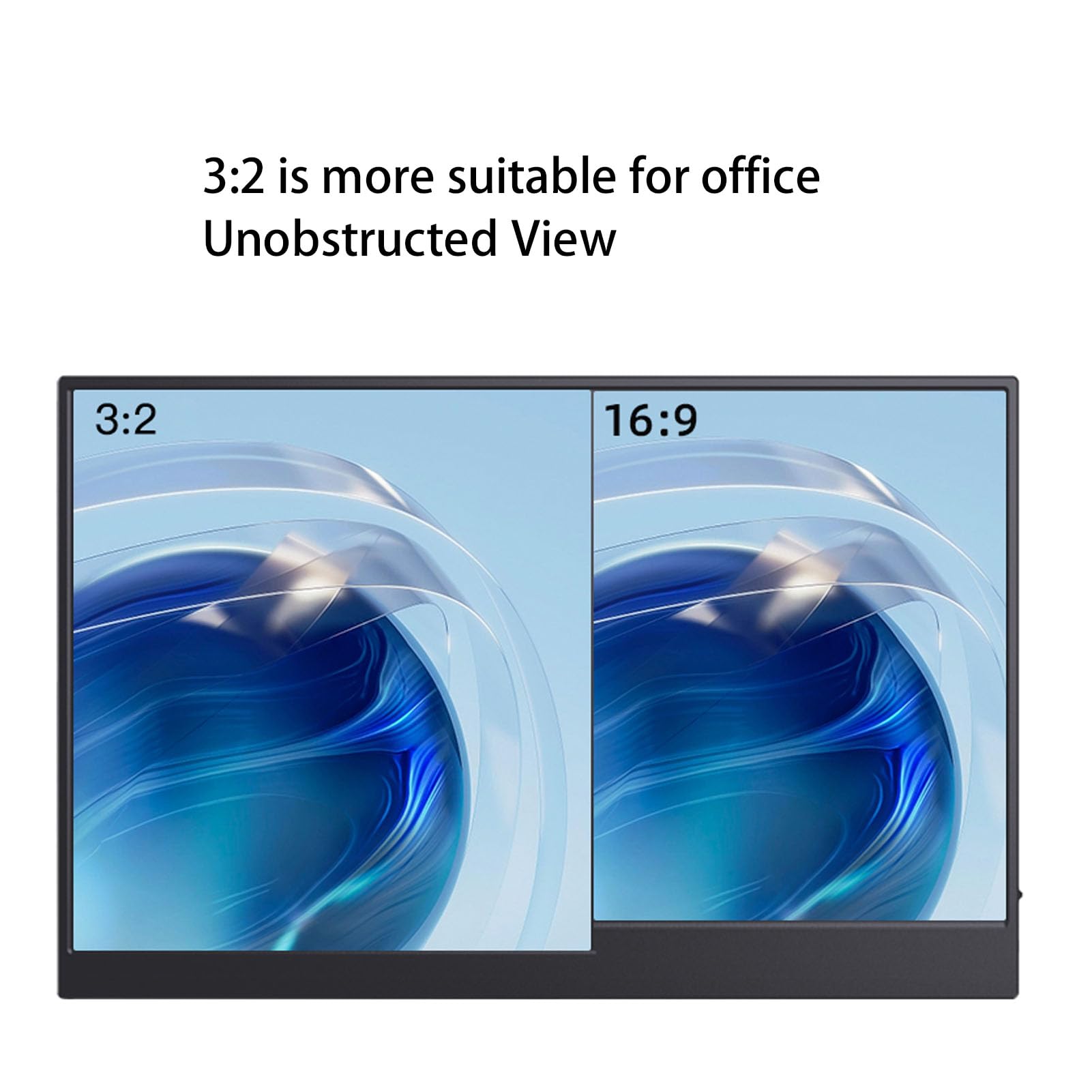 Jectse 14 Inch 2K FHD Portable Monitor with USB C HDMI, 3:2 IPS Gaming Display with Cover & Speakers for Laptop, PC, Phone - Ideal for Work, Gaming, and Travel