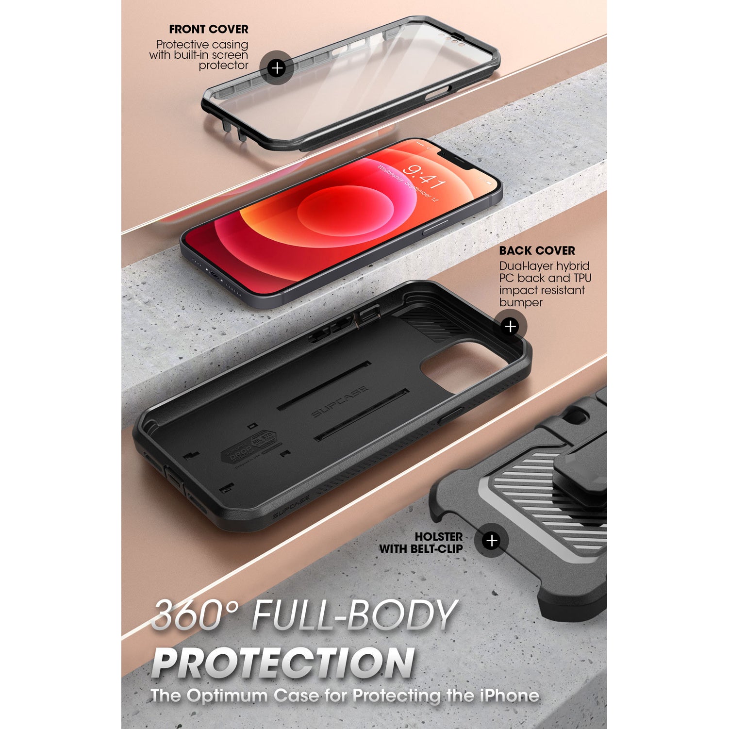 iPhone 13 Mini 5.4 Inch Unicorn Beetle Pro Rugged Case - Heavy Duty Protection, Shockproof & Drop Proof Cover - Perfect for Outdoor, Work & Extreme Sports