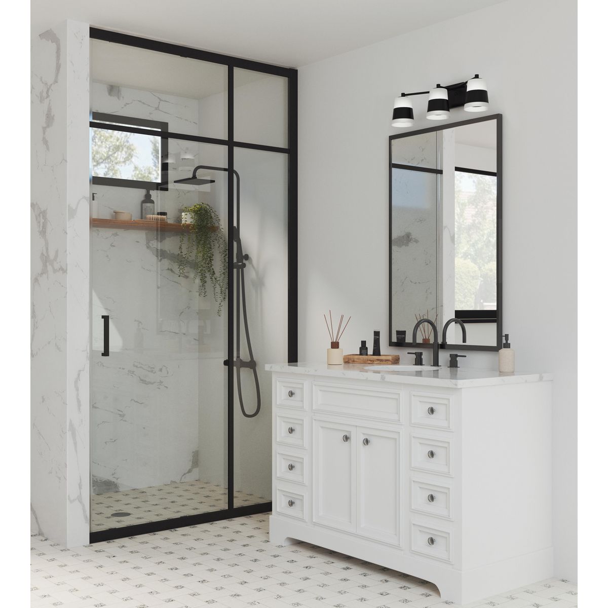 Haven Collection 3-Light Opal Glass Bathroom Vanity Light Fixture - Perfect for Modern Bathrooms, Powder Rooms & Spa-Like Retreats