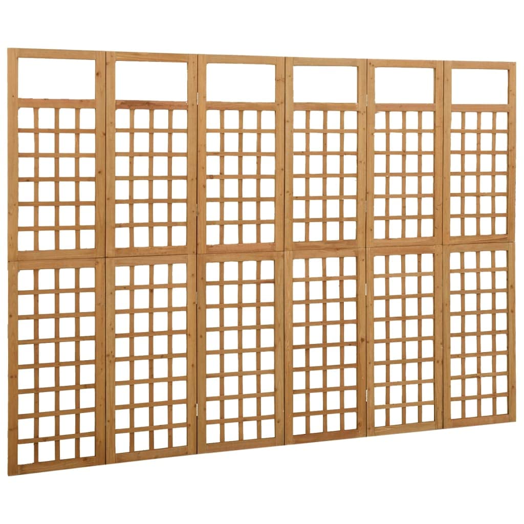 6-Panel Room Divider Screen - Freestanding Wooden Partition for Office & Home - 95.5