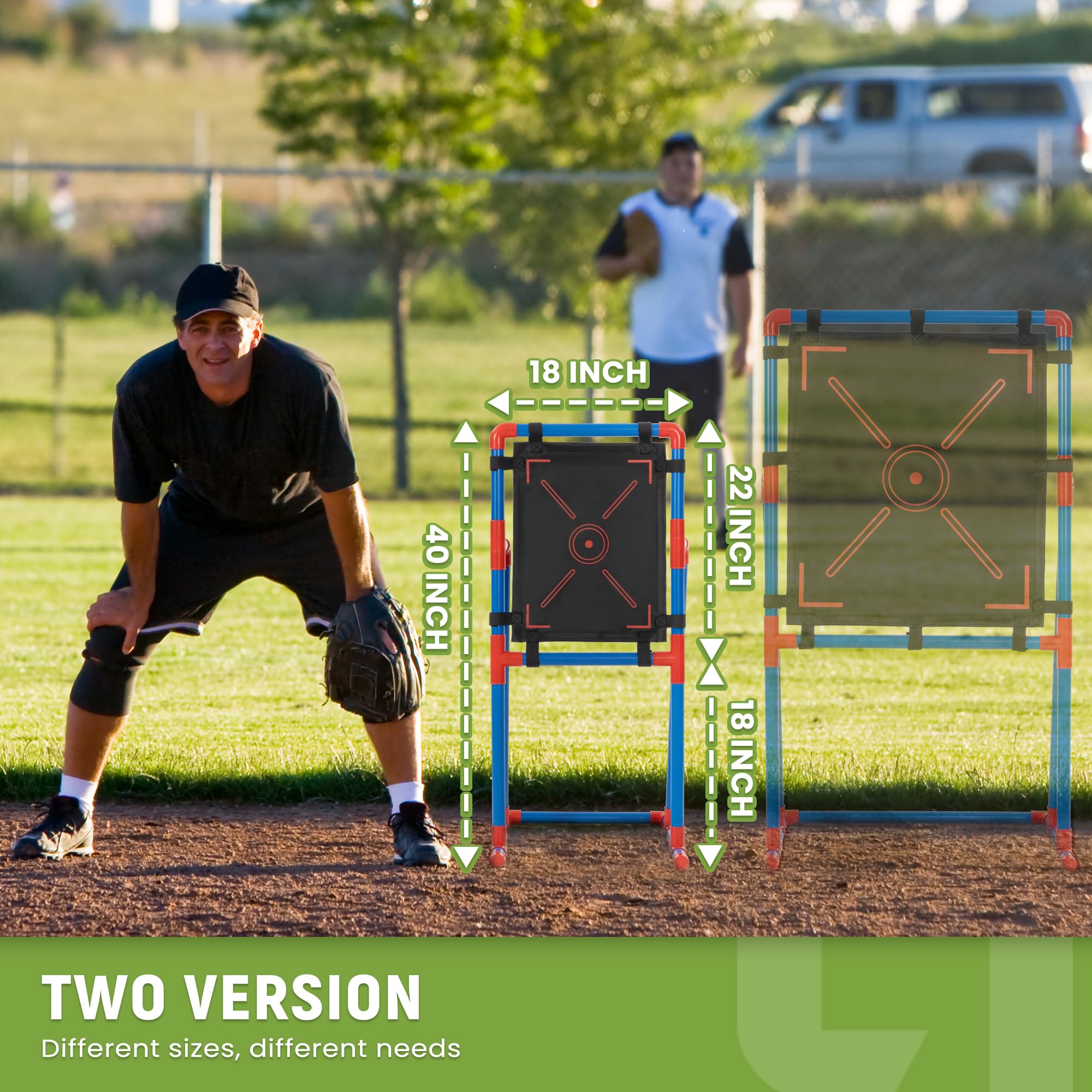 Ropoda Pitching Training Strike Zone Target - Practice Baseball & Softball with Wiffle Balls, Blitzballs & Plastic Baseballs | Easy Setup for Kids & Adults | Perfect for Backyard, Park & Team Training Sessions