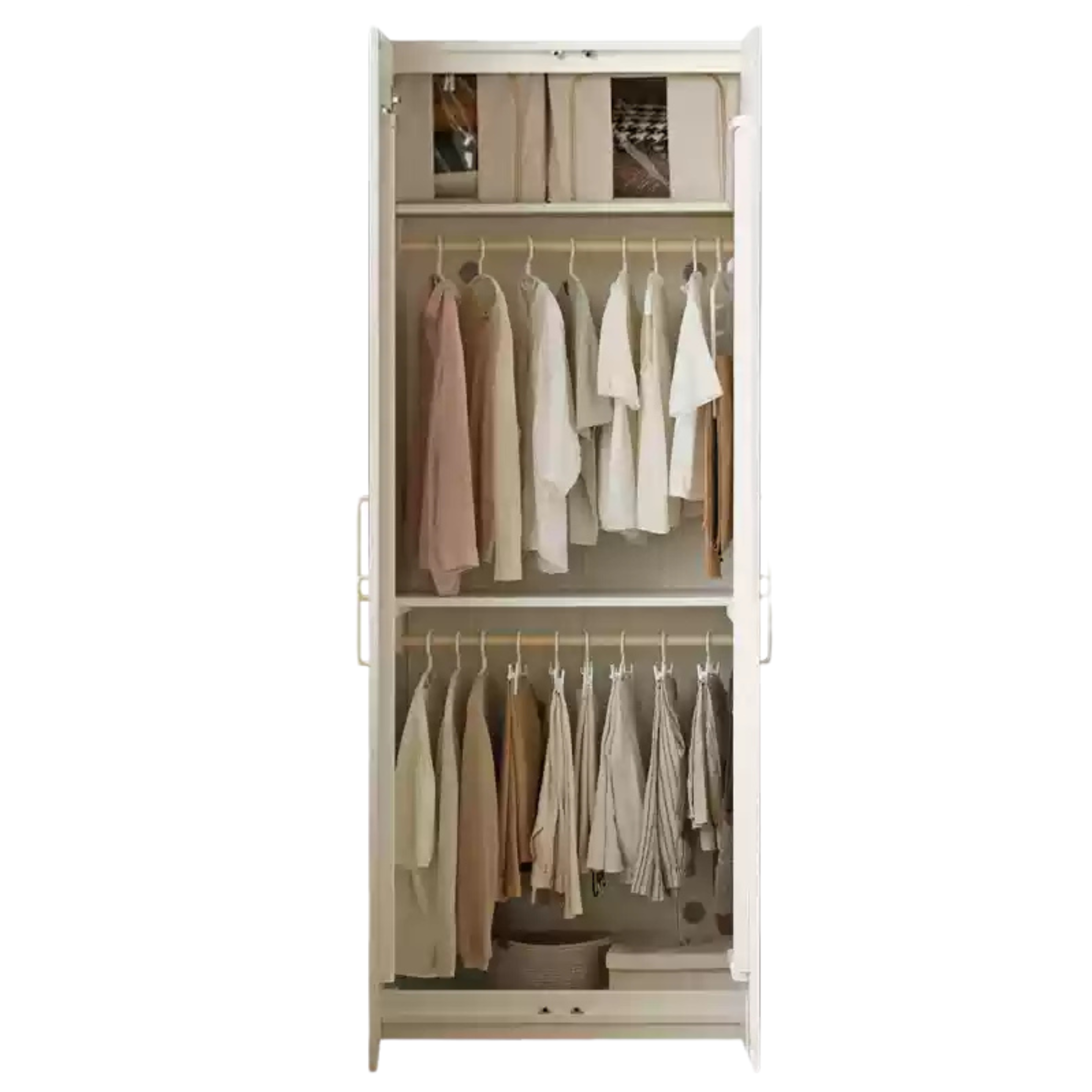 35.4x23.2x86.6 inch / 90x59x220сm / Warm white / 0.9-meter two door wardrobe short style