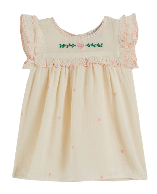 Emile & Ida Bebe Robe for Baby Girls (18M-2Y) – Soft Cotton Dress for Playdates, Parties & Everyday Wear
