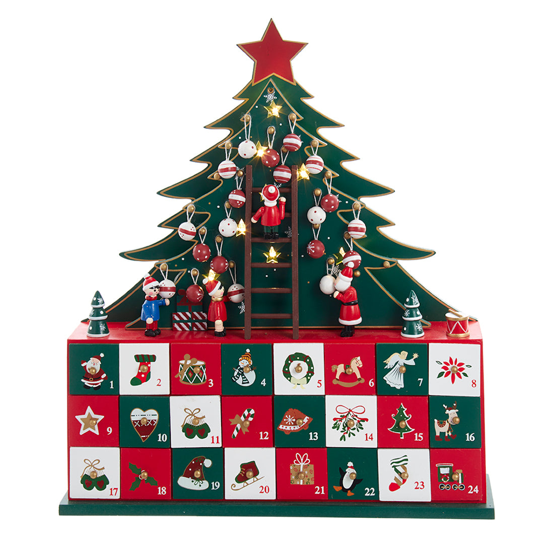 North Pole Christmas Tree Advent Calendar - 24 Days Countdown to Christmas, Holiday Decor & Gift for Kids - Perfect for Home, Office & Festive Celebrations