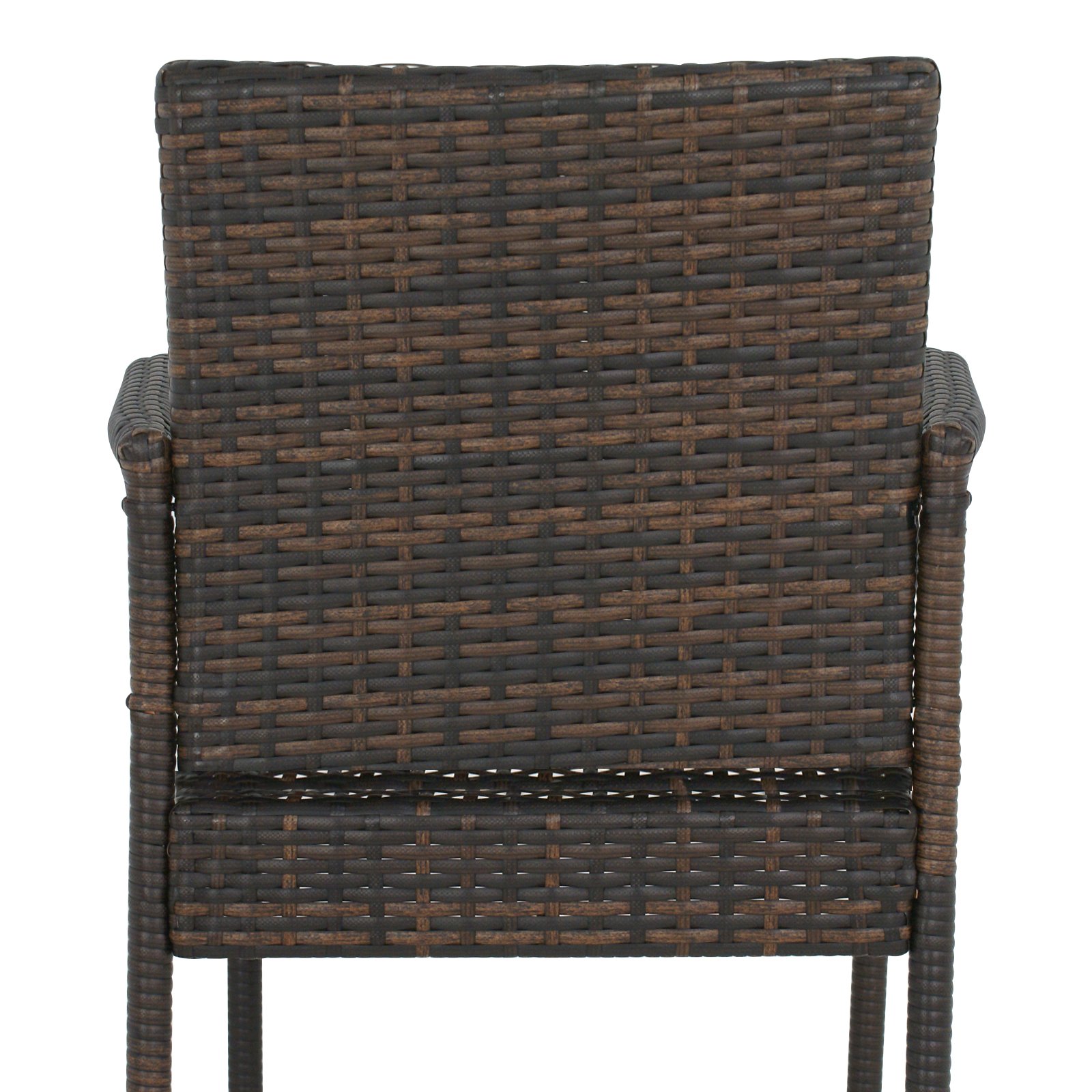 HomGarden Set of 2 Rattan Wicker Bar Stools - Outdoor Backyard Barstool Chairs with Armrests - Patio Furniture for Poolside, Garden, and Deck Use