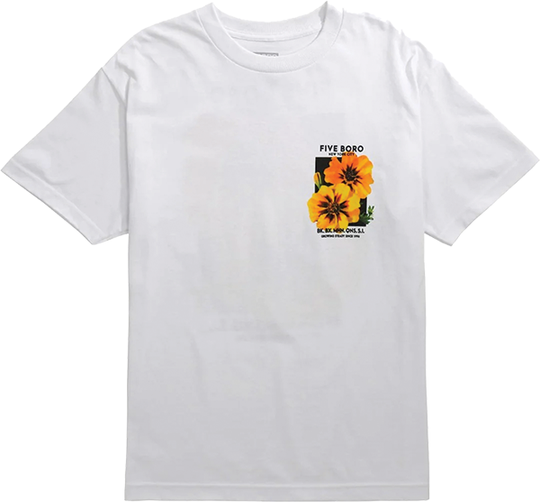 5Boro Yellow Flower Graphic T-Shirt for Men - Soft Cotton Crewneck Tee - Casual Streetwear Style - Perfect for Summer Outfits & Urban Fashion