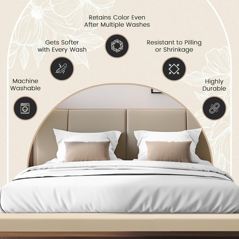 Premium Queen Size Pillowcase Set - 2-Piece 1200 Thread Count Luxury Egyptian Cotton Pillow Covers - Ultra Soft & Breathable (Solid White) for Bedroom, Hotel, and Guest Room Decor