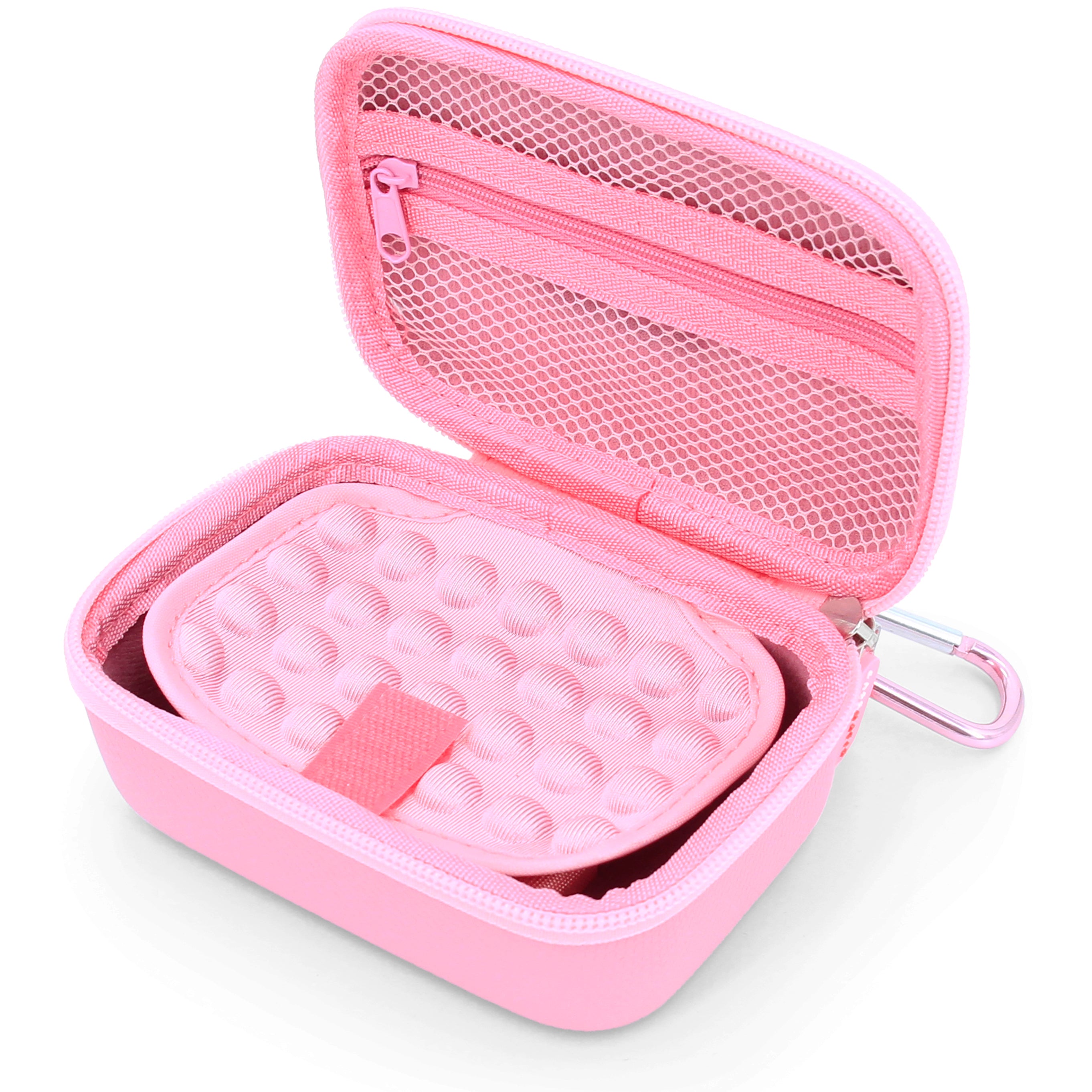 CASEMATIX Protective Carry Case for Moonbird & Moonbuddy Meditation Device - Compatible with Breathing Trainer, USB C Cable Accessories (Pink) - Perfect for Travel, Yoga & Stress Relief Sessions
