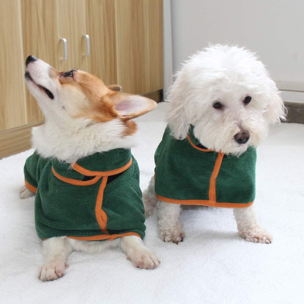 VILLCASE Wearable Dog Towel Robe with Hood - Soft Absorbent Pet Bathrobe for Dogs & Cats - Quick Drying Grooming Towel for Puppy Bath Time, After Swimming & Outdoor Adventures